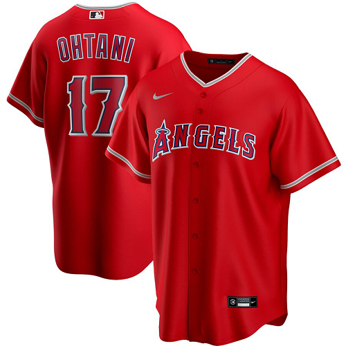Men's  Los Angeles Angels #17 Shohei Ohtani Red Alternate 2020 MLB Jersey