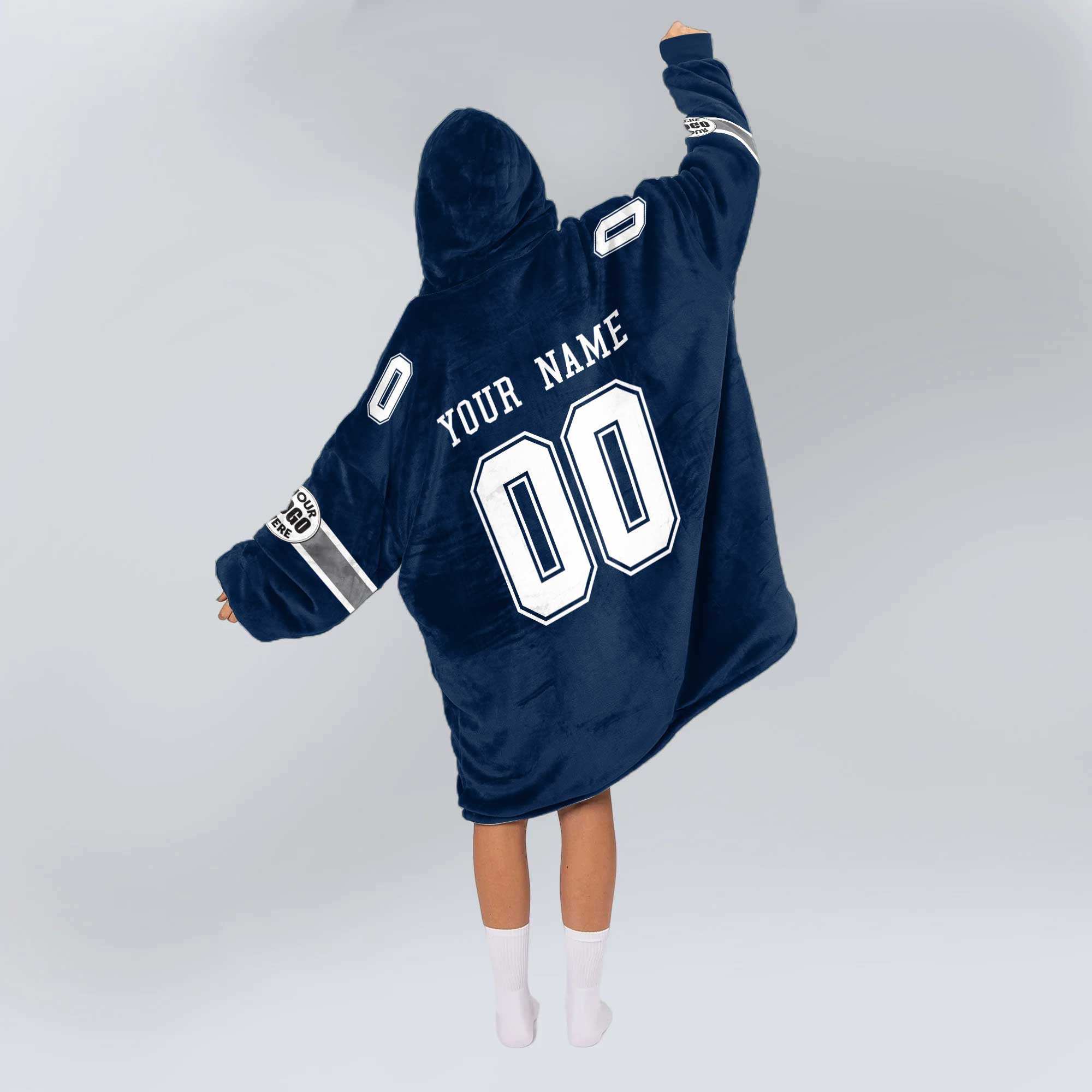 Adult Custom Blanket Hoodie Dallas Inspired Color