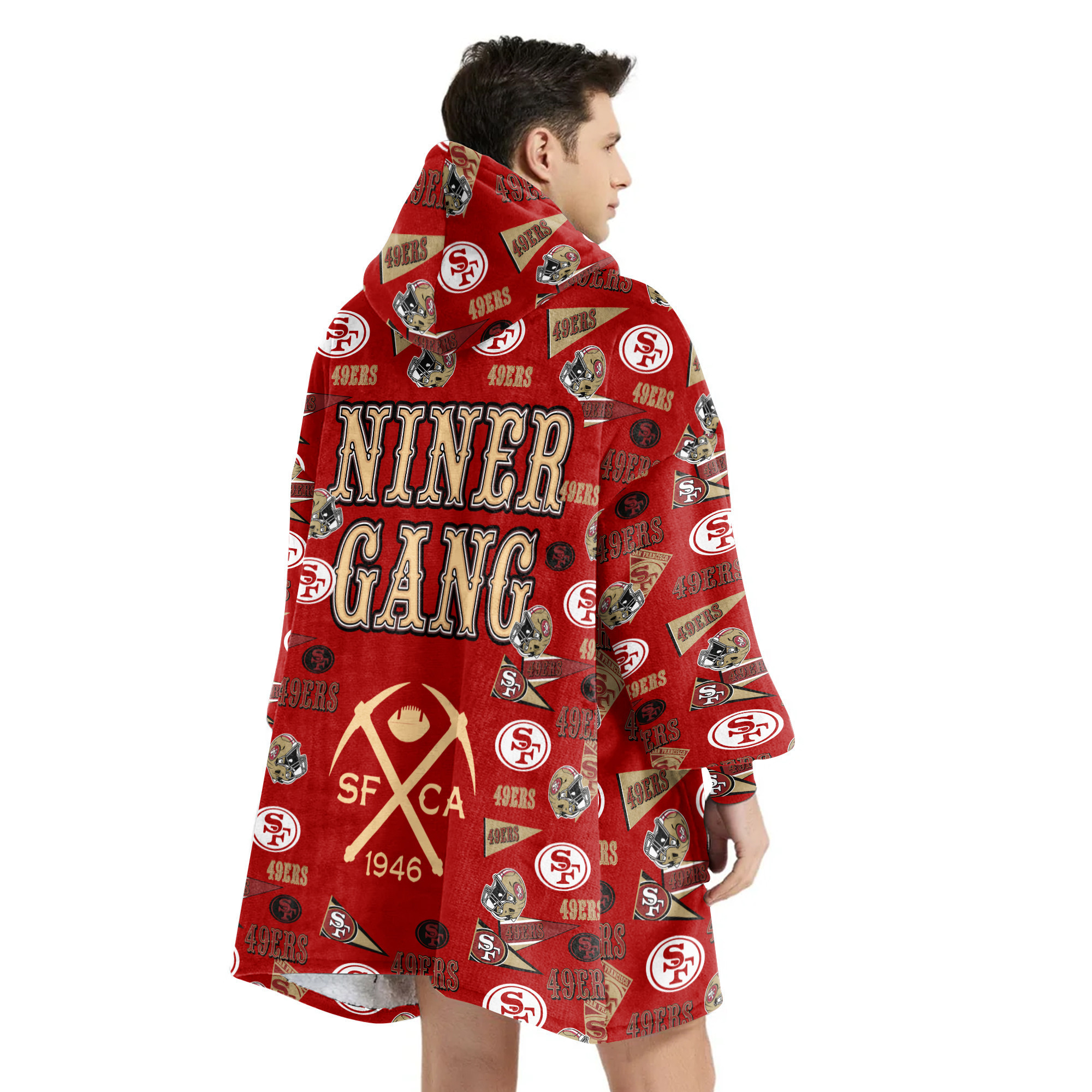 Adult San Francisco 49ers Football Unisex Blanket Hoodie