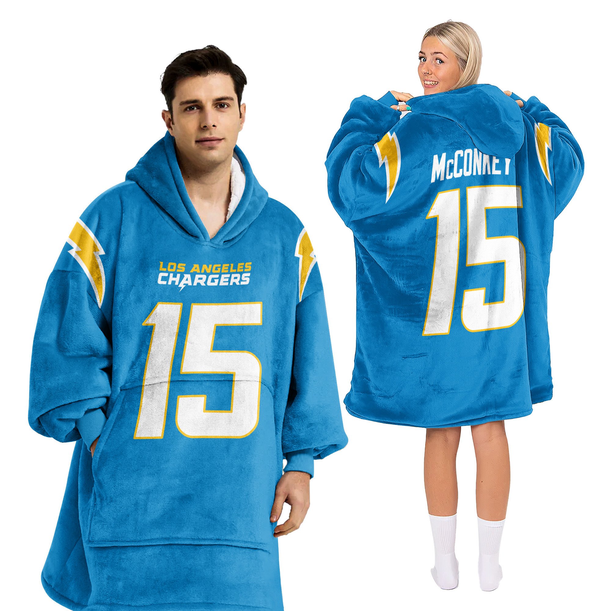 Adult 15 Los Angeles Football Unisex Blanket Hoodie