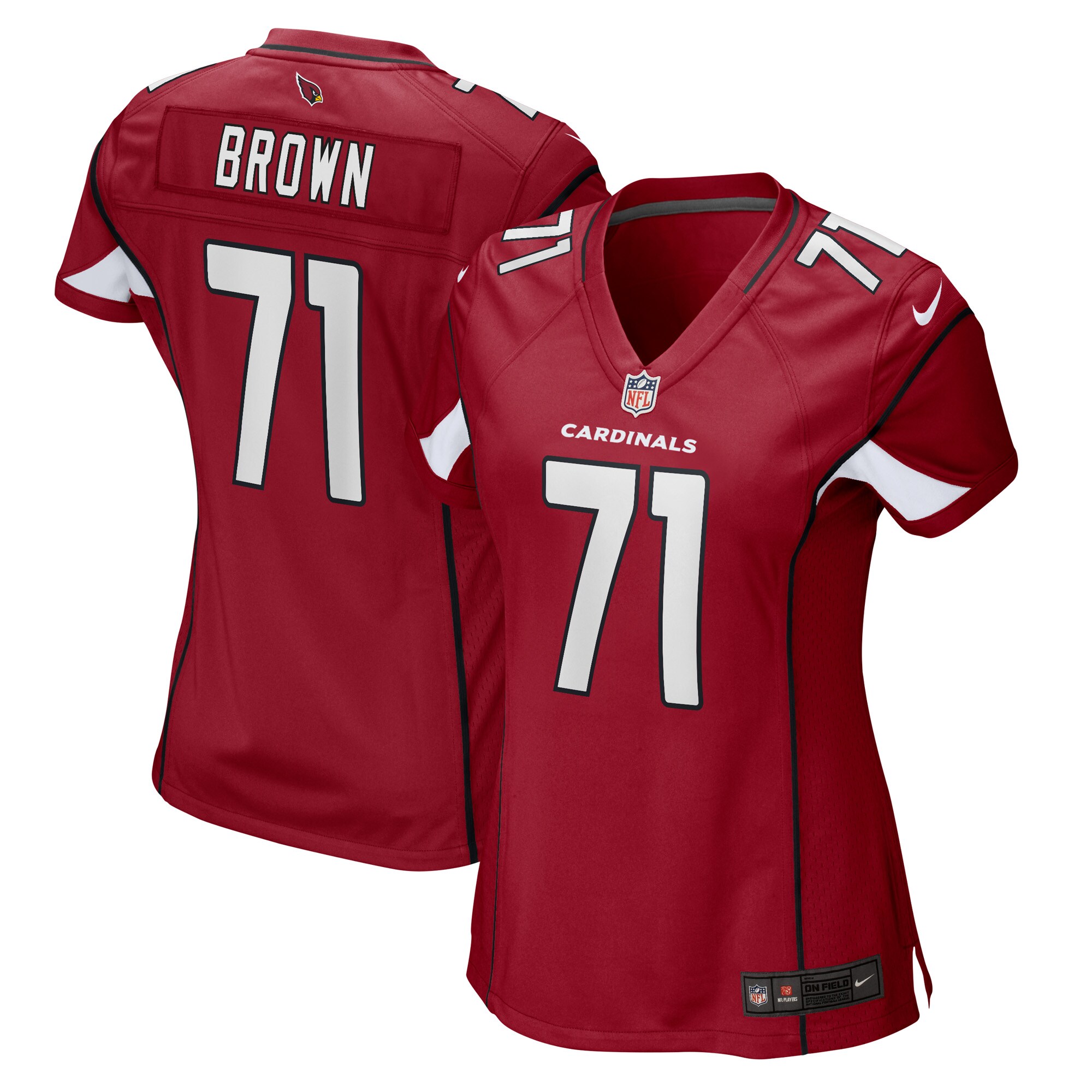 Andrew Brown Arizona Cardinals  Women's Game Player Jersey - Cardinal