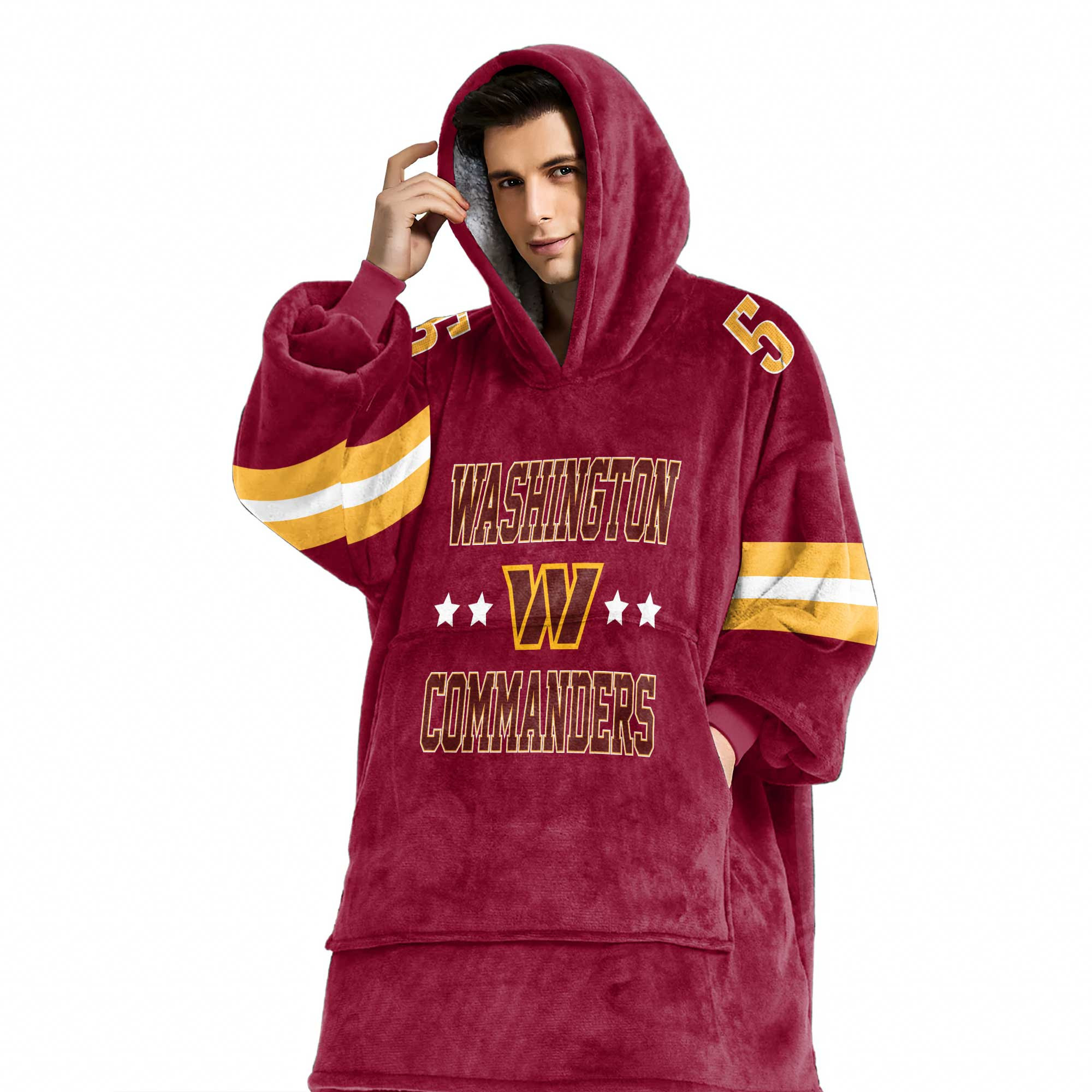 Adult 5 Washington Football Unisex Blanket Hoodie