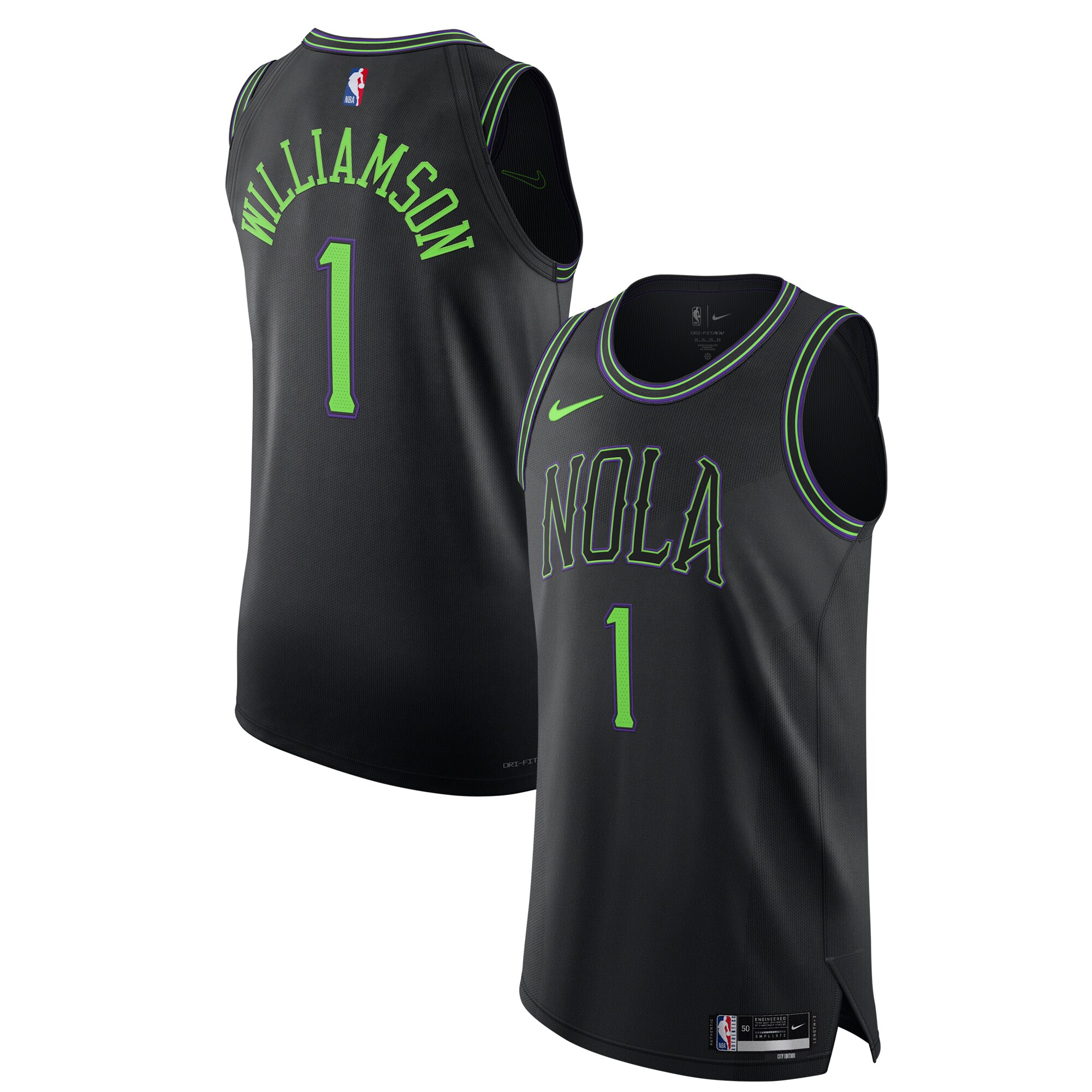 Men's New Orleans Pelicans Zion Williamson  Black 2023/24 Authentic Jersey - City Edition