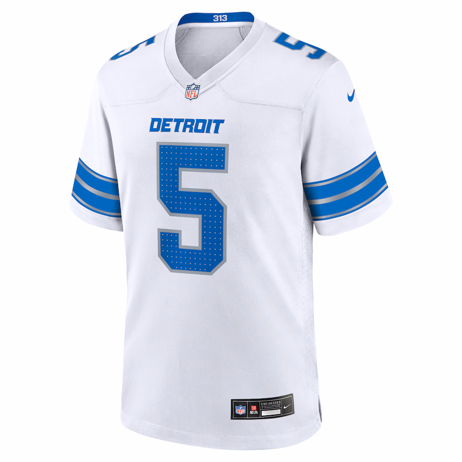 Men's David Montgomery #5 White Detroit Lions Game Jersey