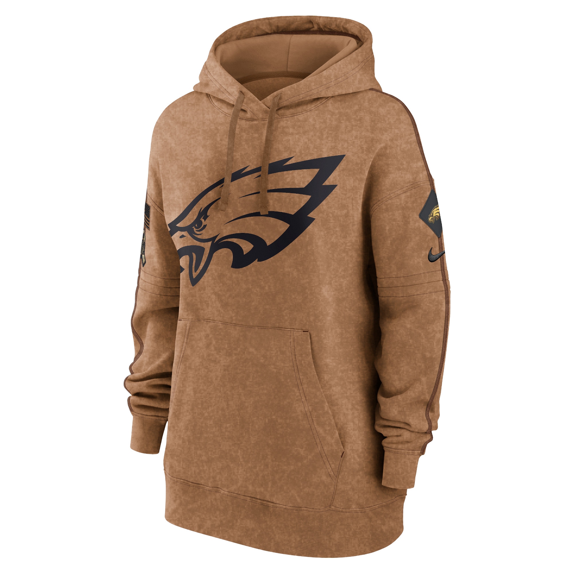 Philadelphia Eagles  Women's 2023 Salute to Service Pullover Hoodie - Brown