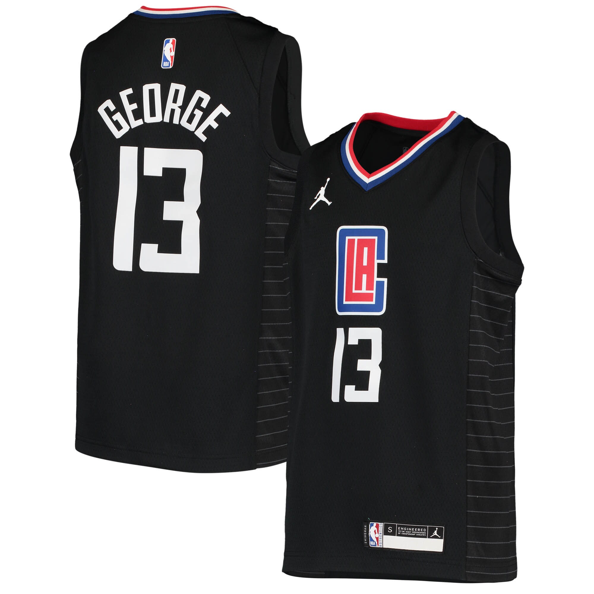 Paul George LA Clippers  Youth 2020/21 Swingman Player Jersey - Black - Statement Edition