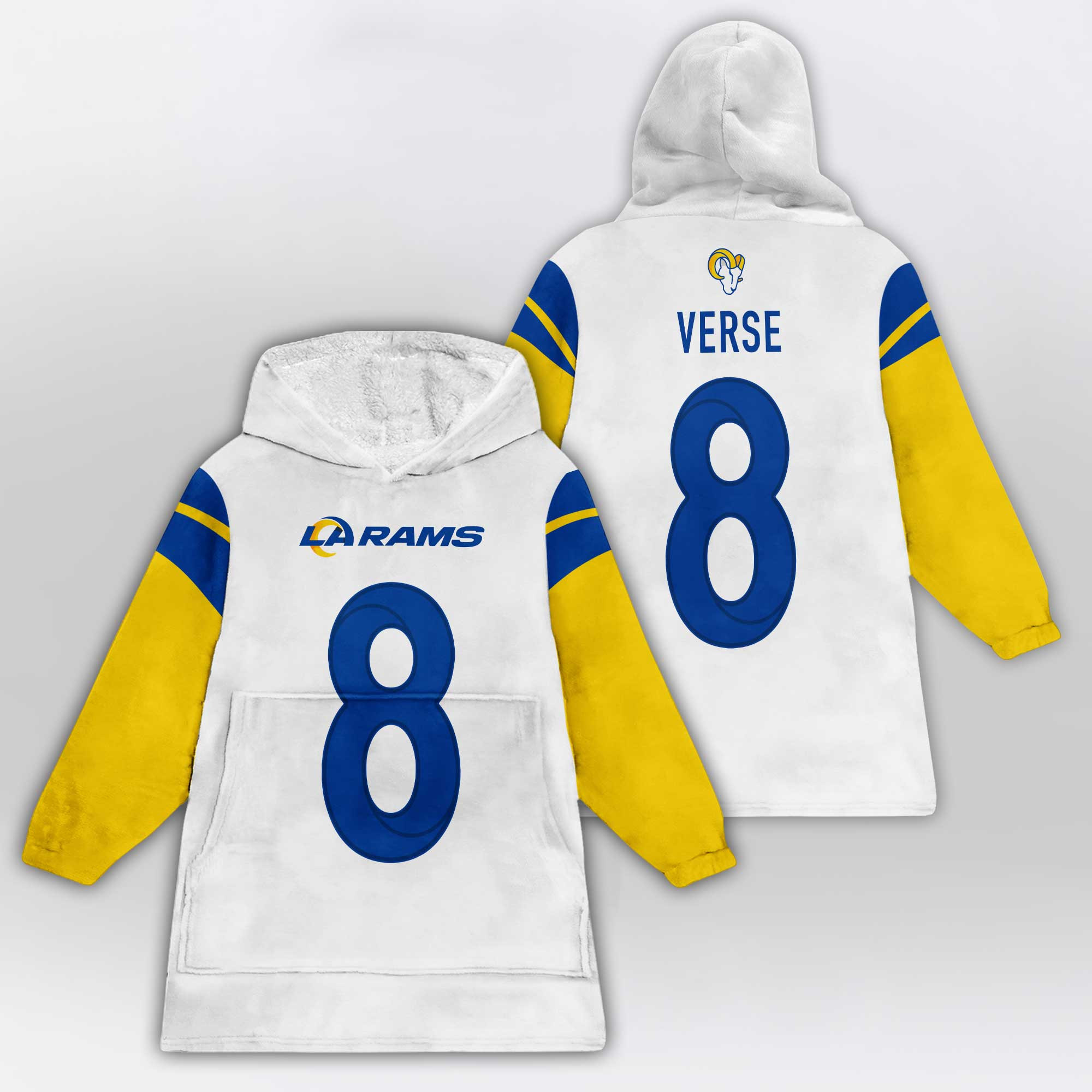 Kid J.V 8 Los Angeles R Football Unisex Blanket Hoodie