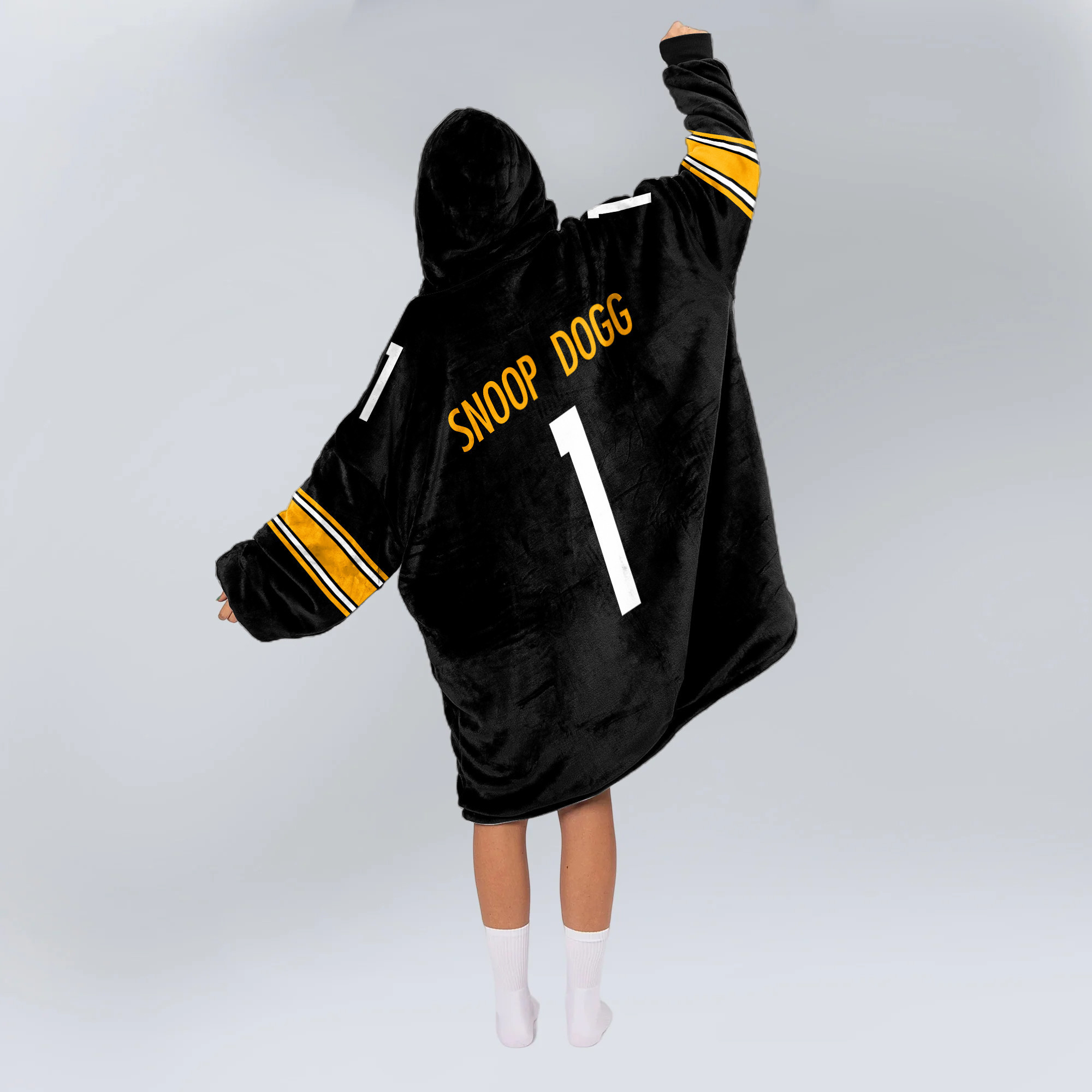 Adult S.D 1 Pittsburgh Football Unisex Blanket Hoodie