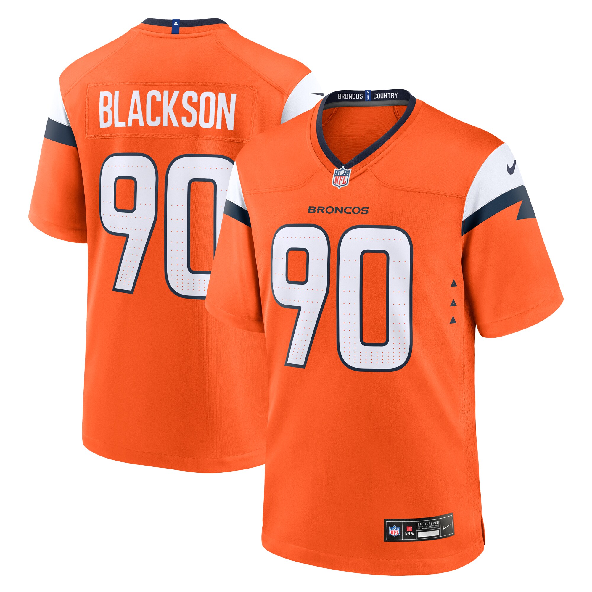 Angelo Blackson Denver Broncos Game Jersey -  Orange