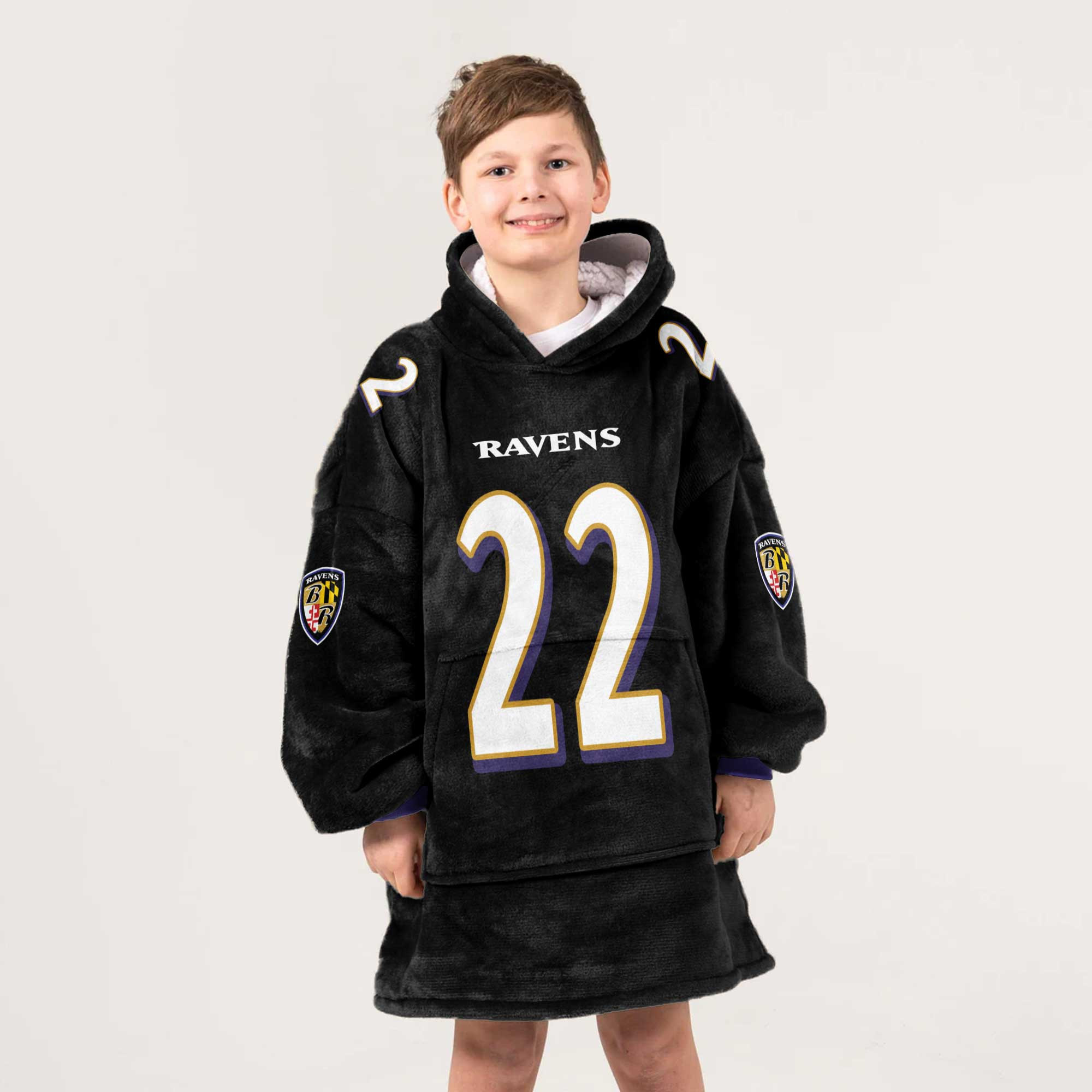 Kid 22 Baltimore Football Unisex Blanket Hoodie