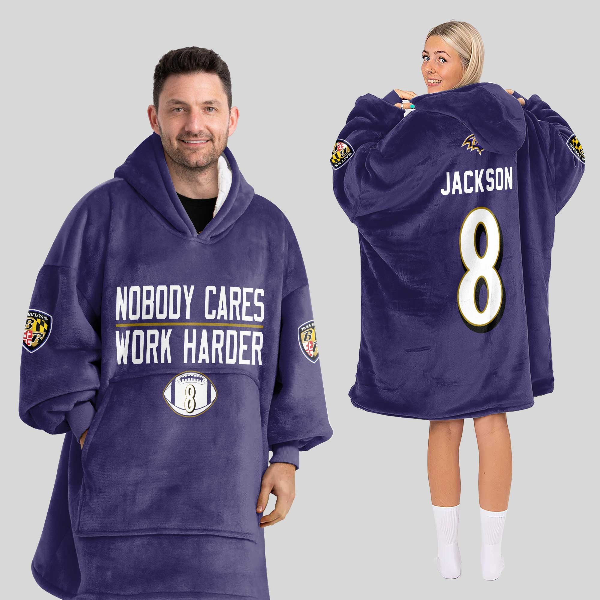 Adult 8 Baltimore Football Unisex Blanket Hoodie