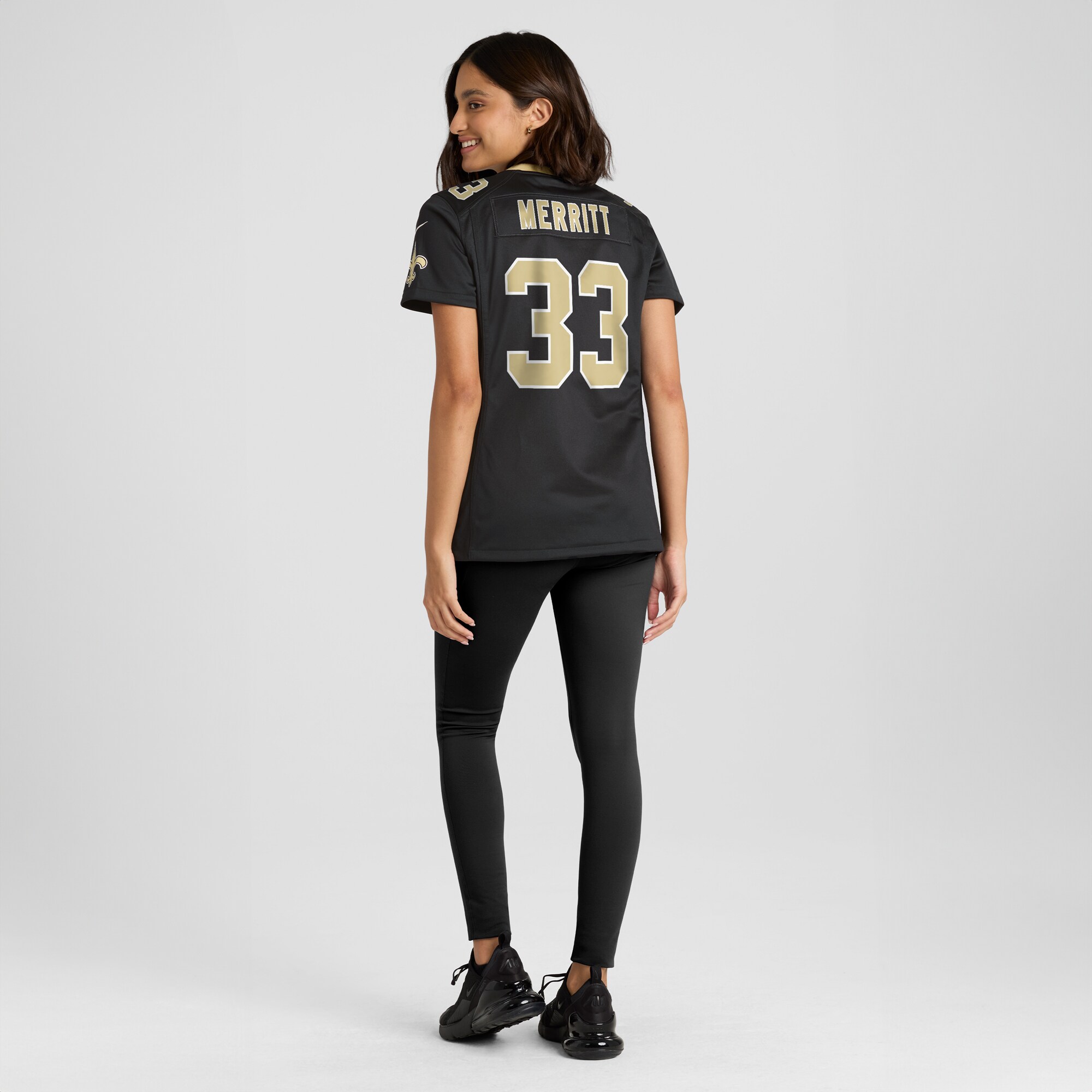 Kirk Merritt New Orleans Saints Women's Team Game Jersey -  Black