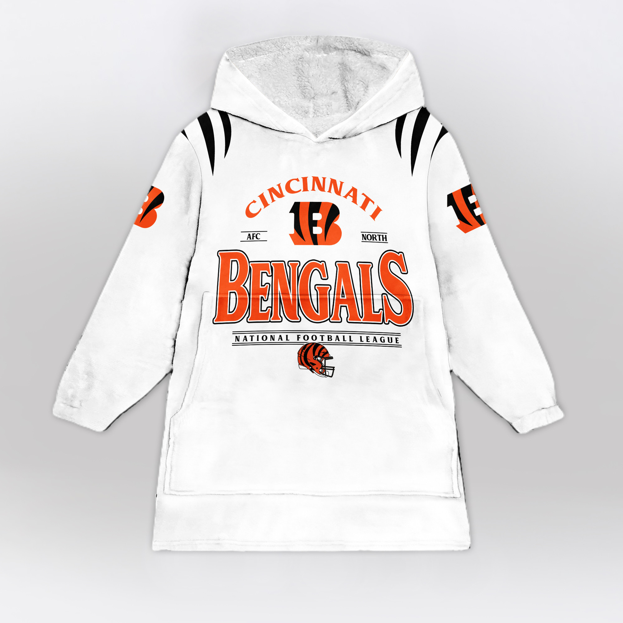 Adult 9 Cincinnati Football Unisex Blanket Hoodie