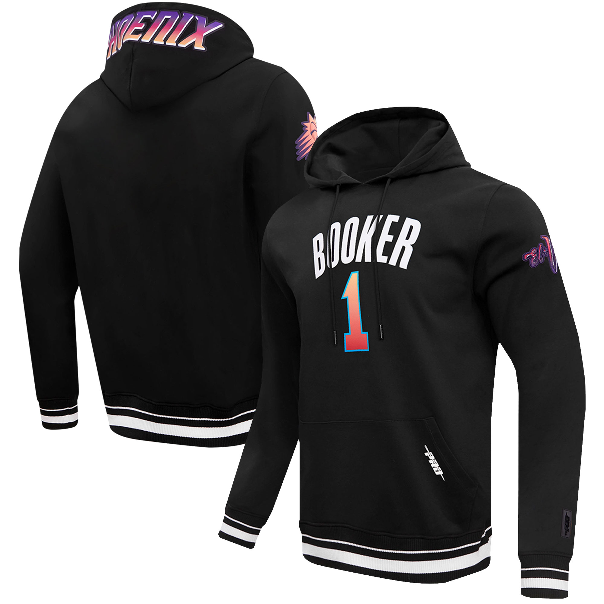 Men's Phoenix Suns Devin Booker Pro Standard Black 2023/24 City Edition Name & Number Pullover Hoodie
