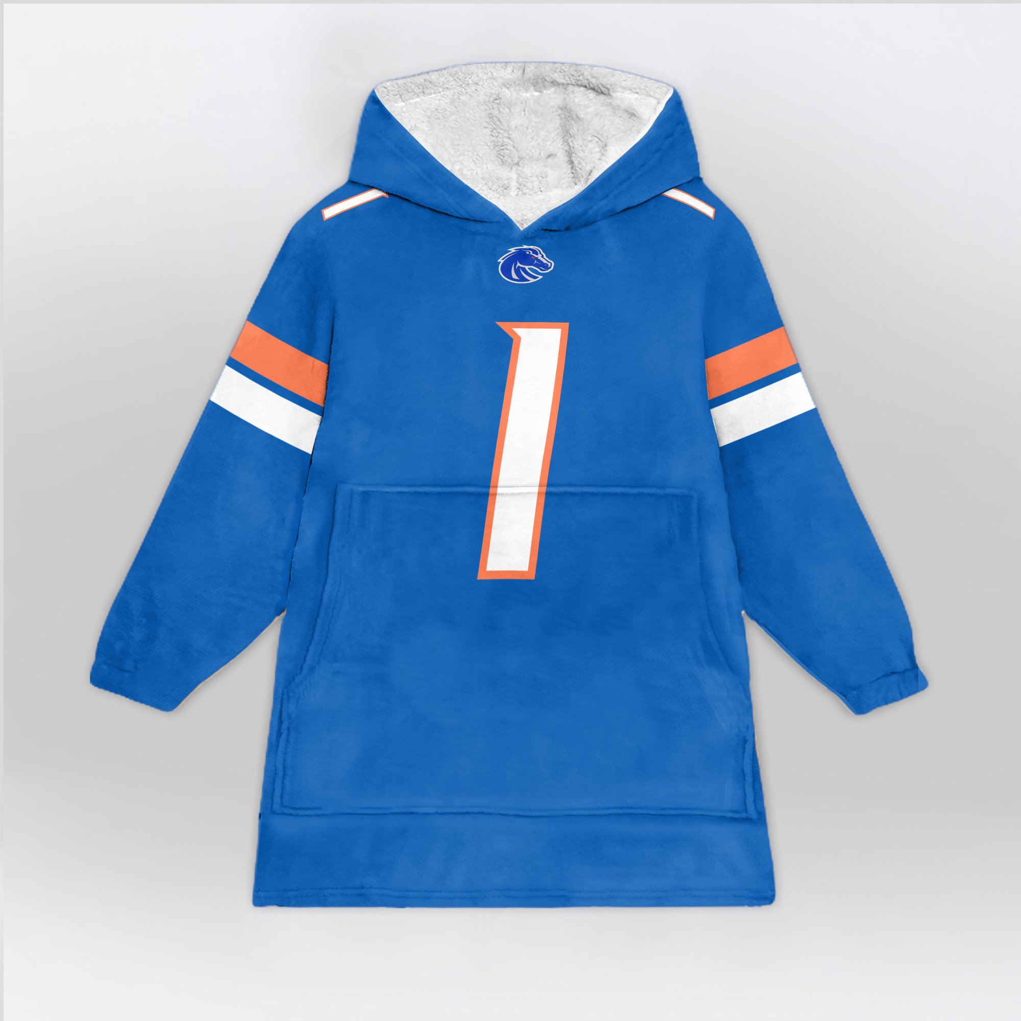 Adult #1 Boise State Football Unisex Blanket Hoodie