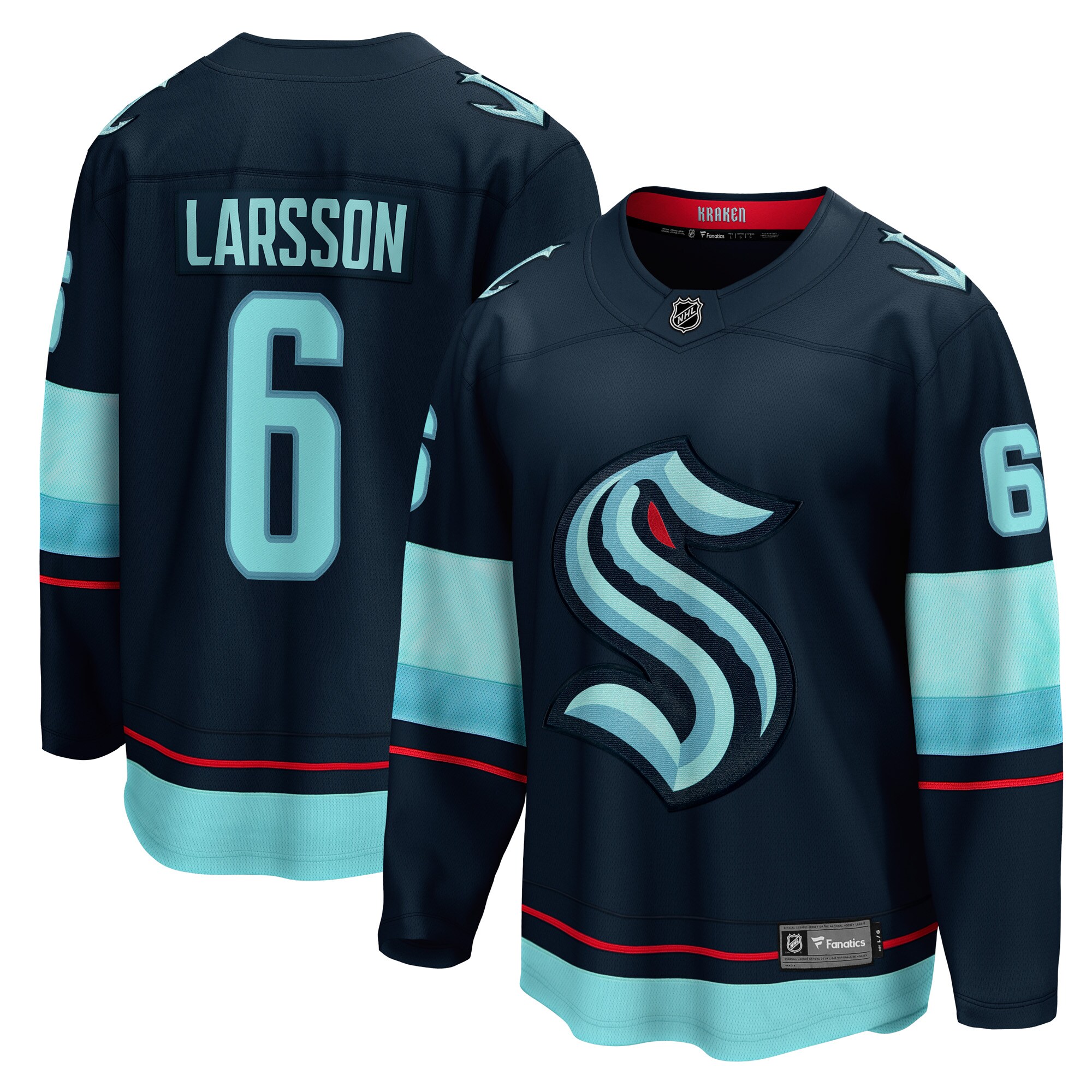 Adam Larsson Seattle Kraken Home Breakaway Player Jersey - Deep Sea Blue