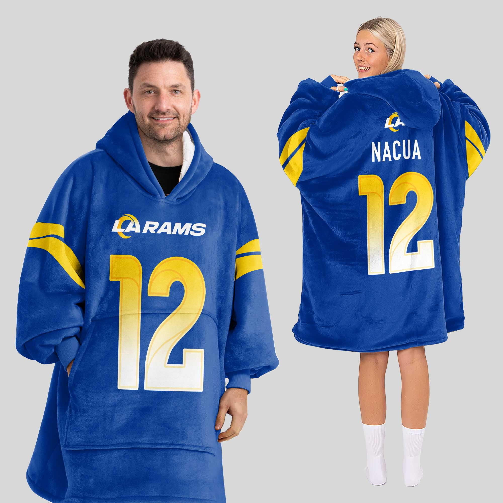 Adult P.N 12 Los Angeles R Football Unisex Blanket Hoodie