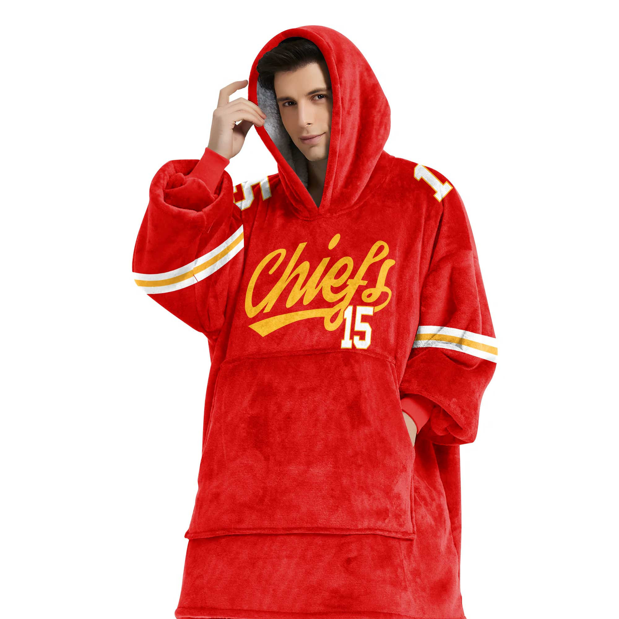 Adult P.M. 15 Kansas City Football Unisex Blanket Hoodie