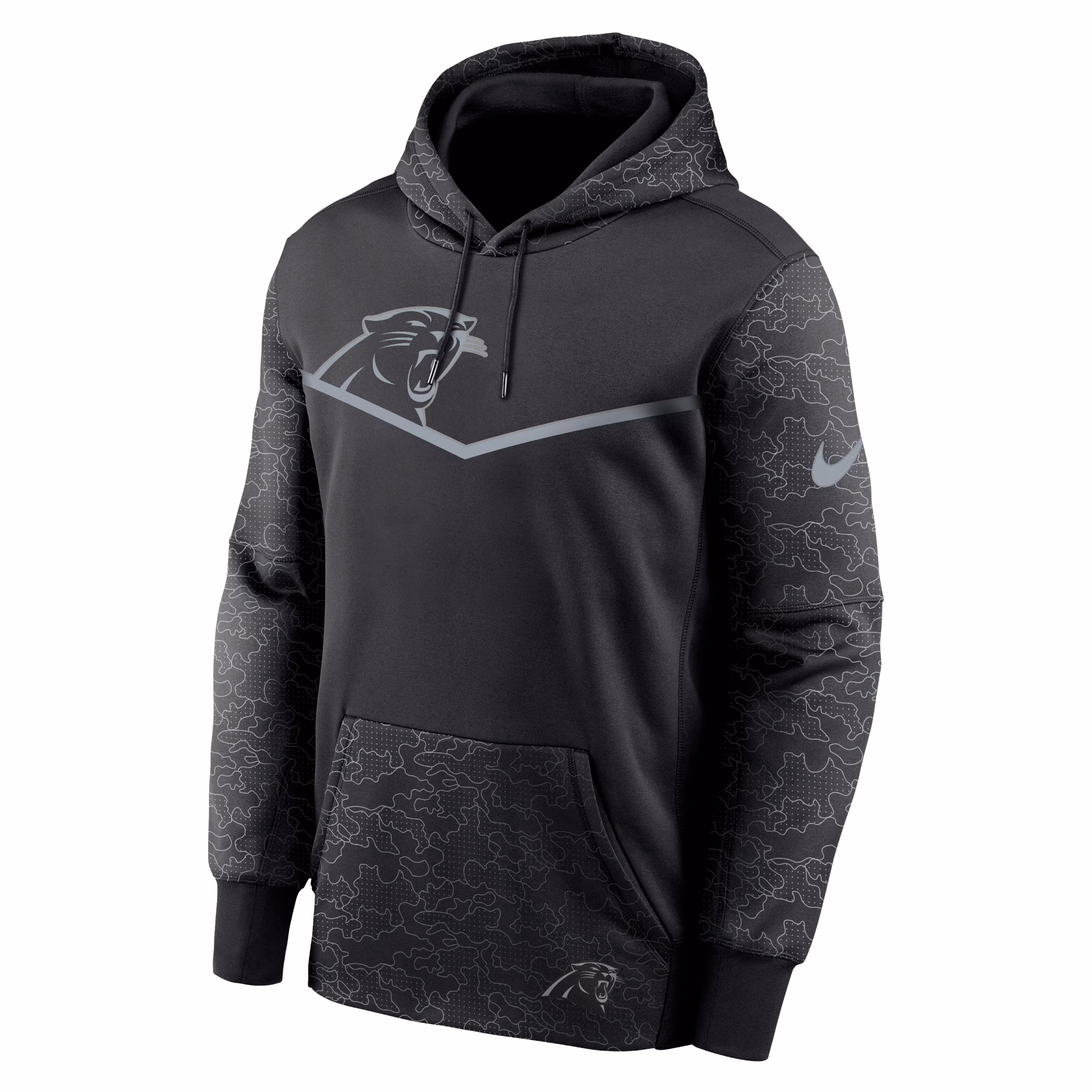 Carolina Panthers RFLCTV Chevron Pullover Hoodie - Black