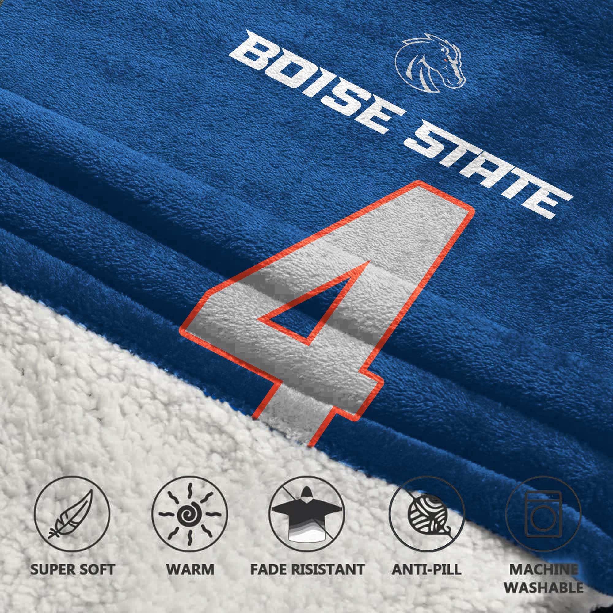 Adult 4 Boise State Football Unisex Blanket Hoodie