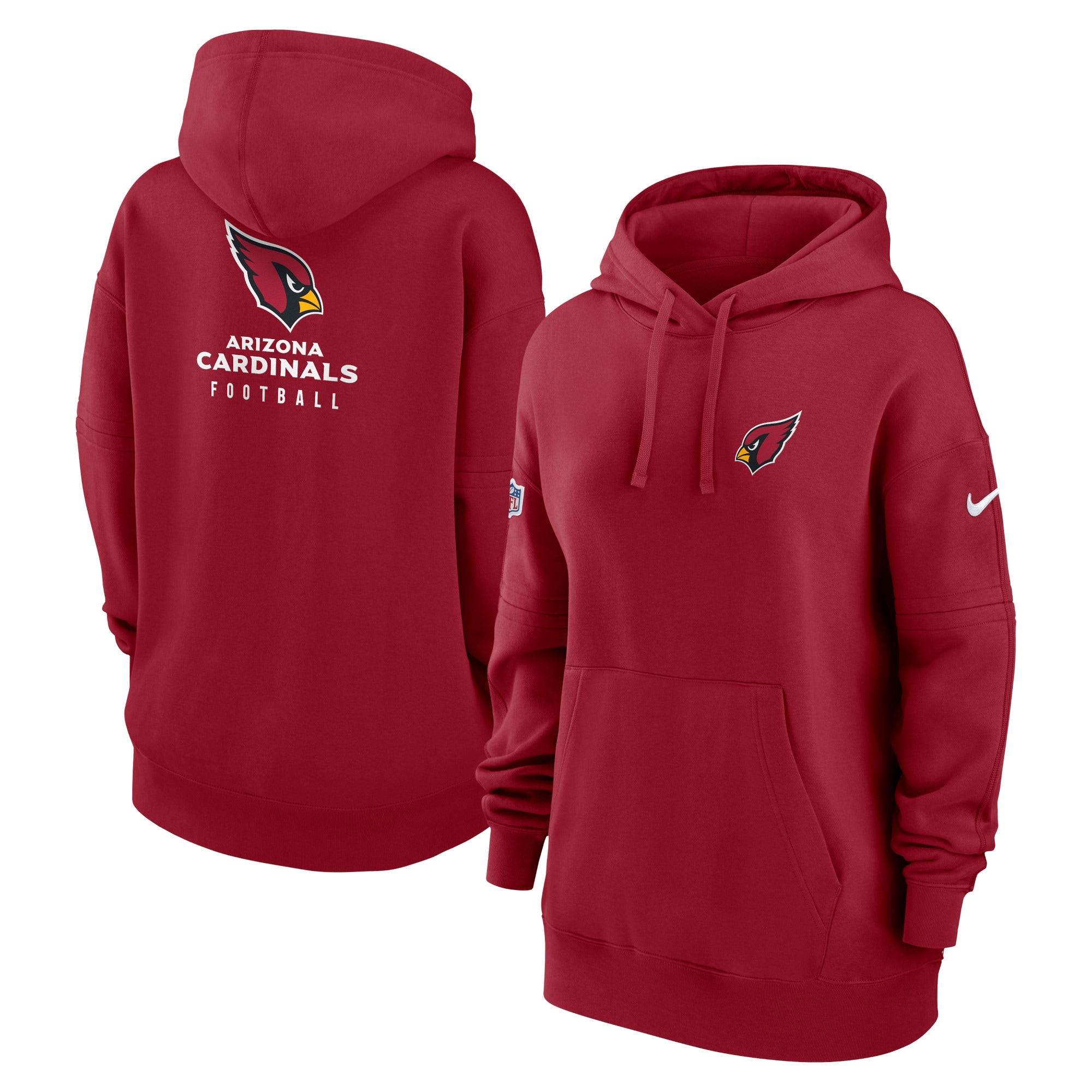 Arizona Cardinals  Women's 2023 Sideline Club Fleece Pullover Hoodie - Cardinal
