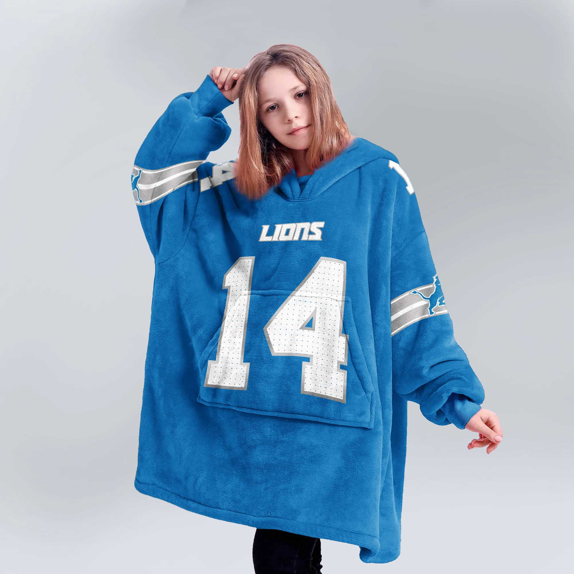Adult St.B 14 Detroit Football Unisex Blanket Hoodie