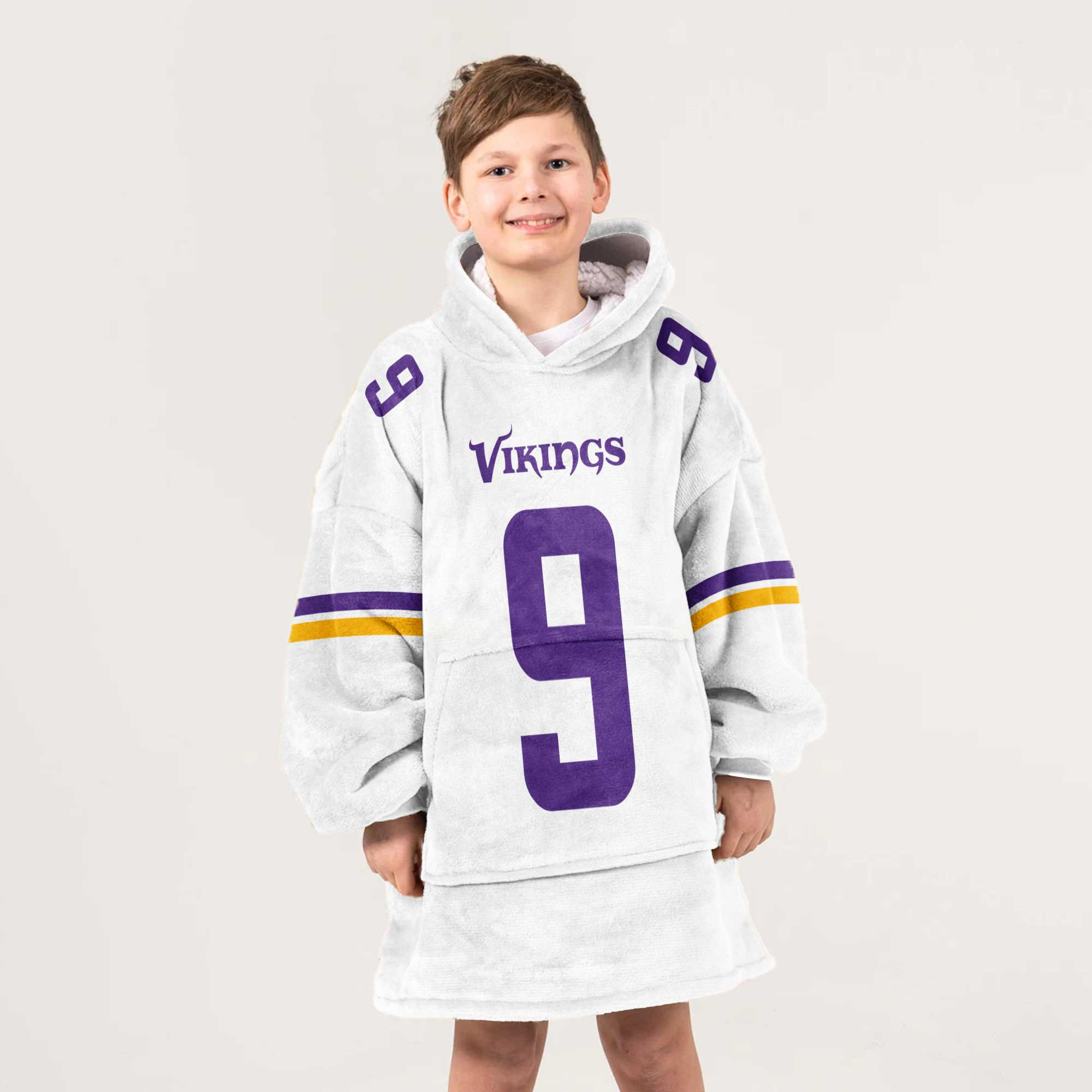 Kid 9 Minnesota Football Unisex Blanket Hoodie
