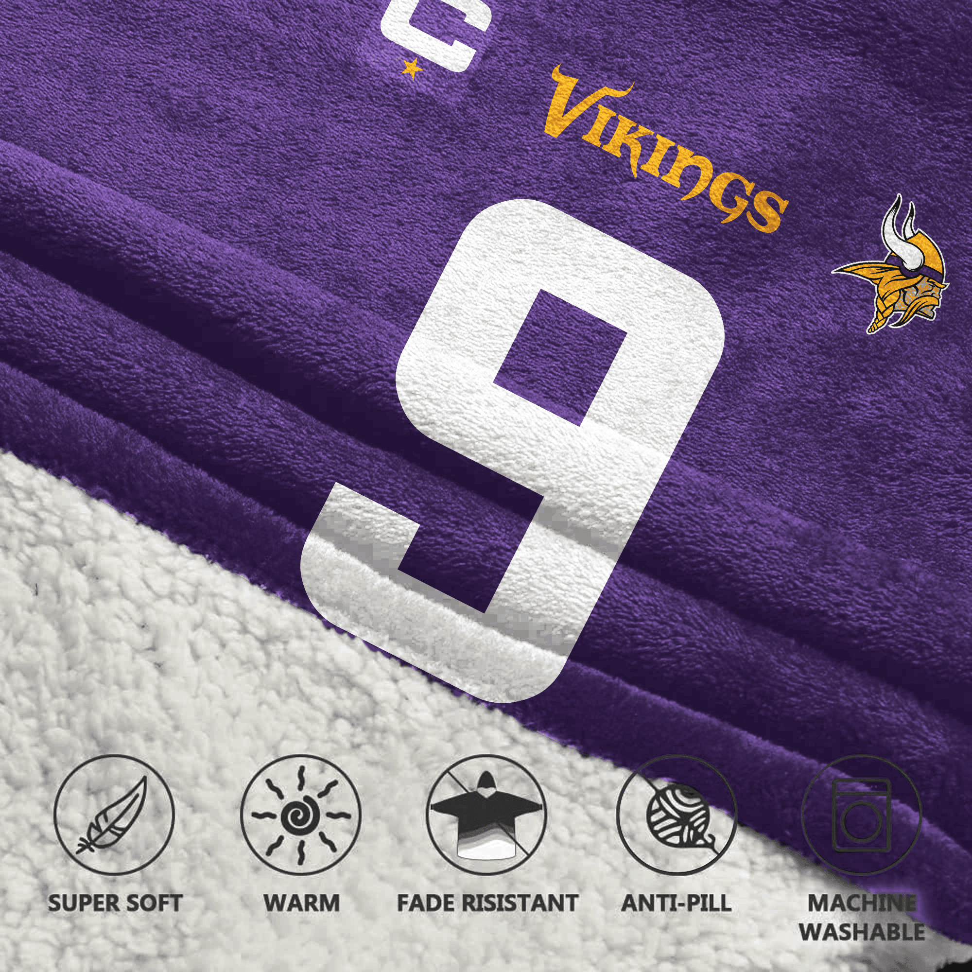 Kid 9 Minnesota Football Unisex Blanket Hoodie