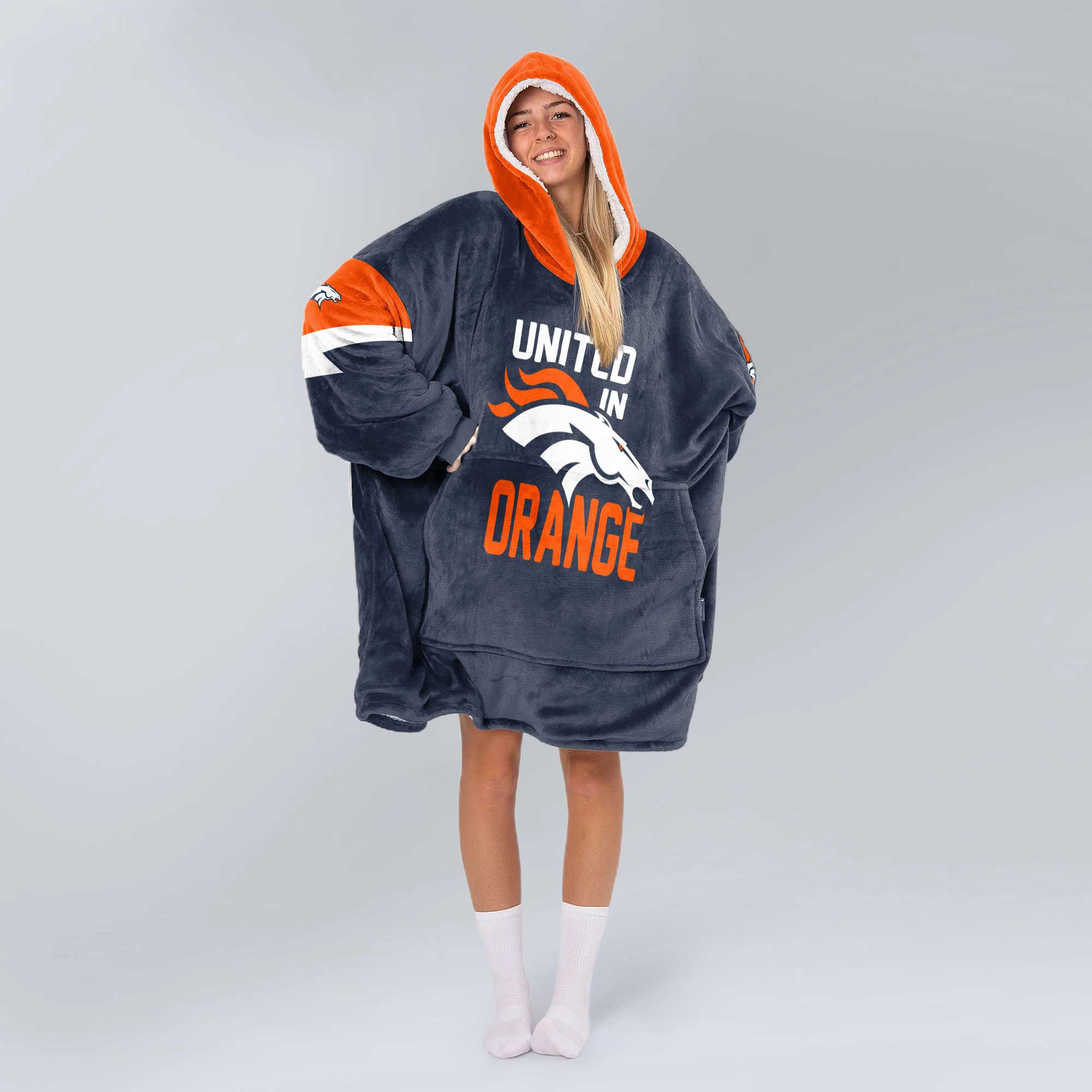 United In Orange Denver Football Unisex Blanket Hoodie