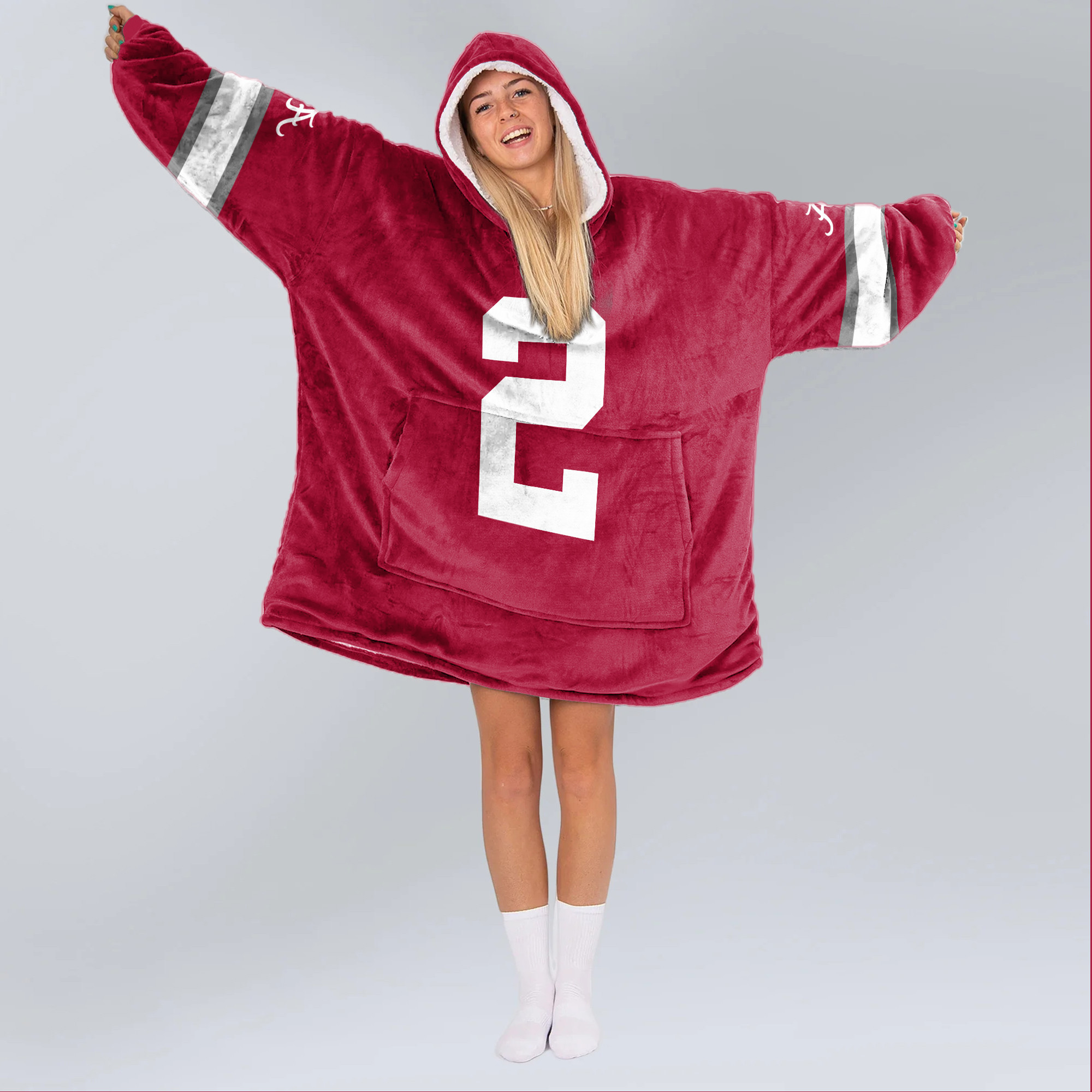 Adult 2 Alabama Football Unisex Blanket Hoodie