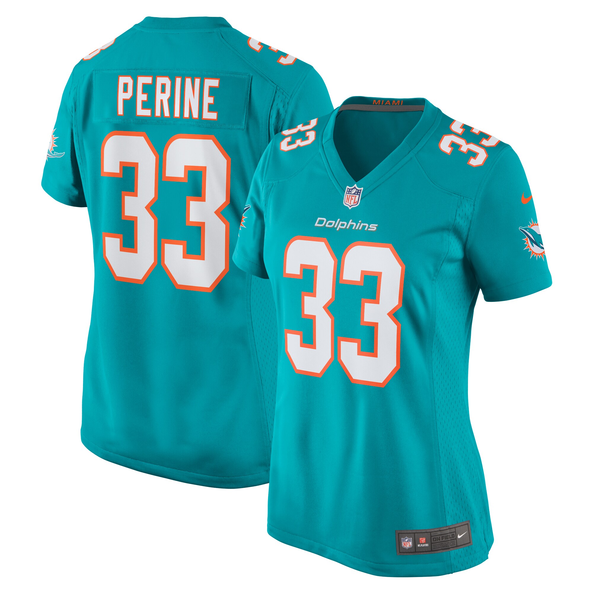 Lamical Perine Miami Dolphins Women's Home Game Player Jersey - Aqua