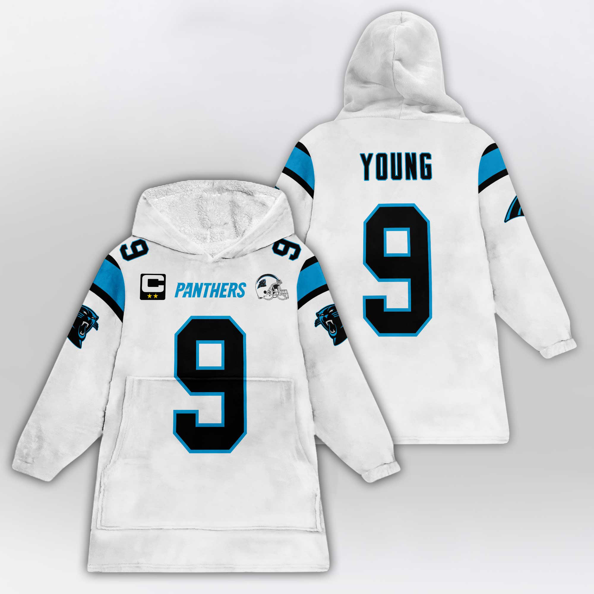 Kid 9 Carolina Football Unisex Blanket Hoodie