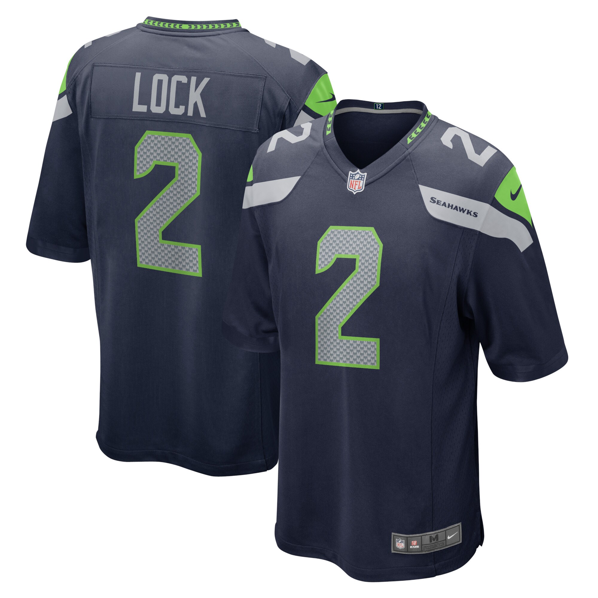 Drew Lock Seattle Seahawks  Game Jersey - College Navy