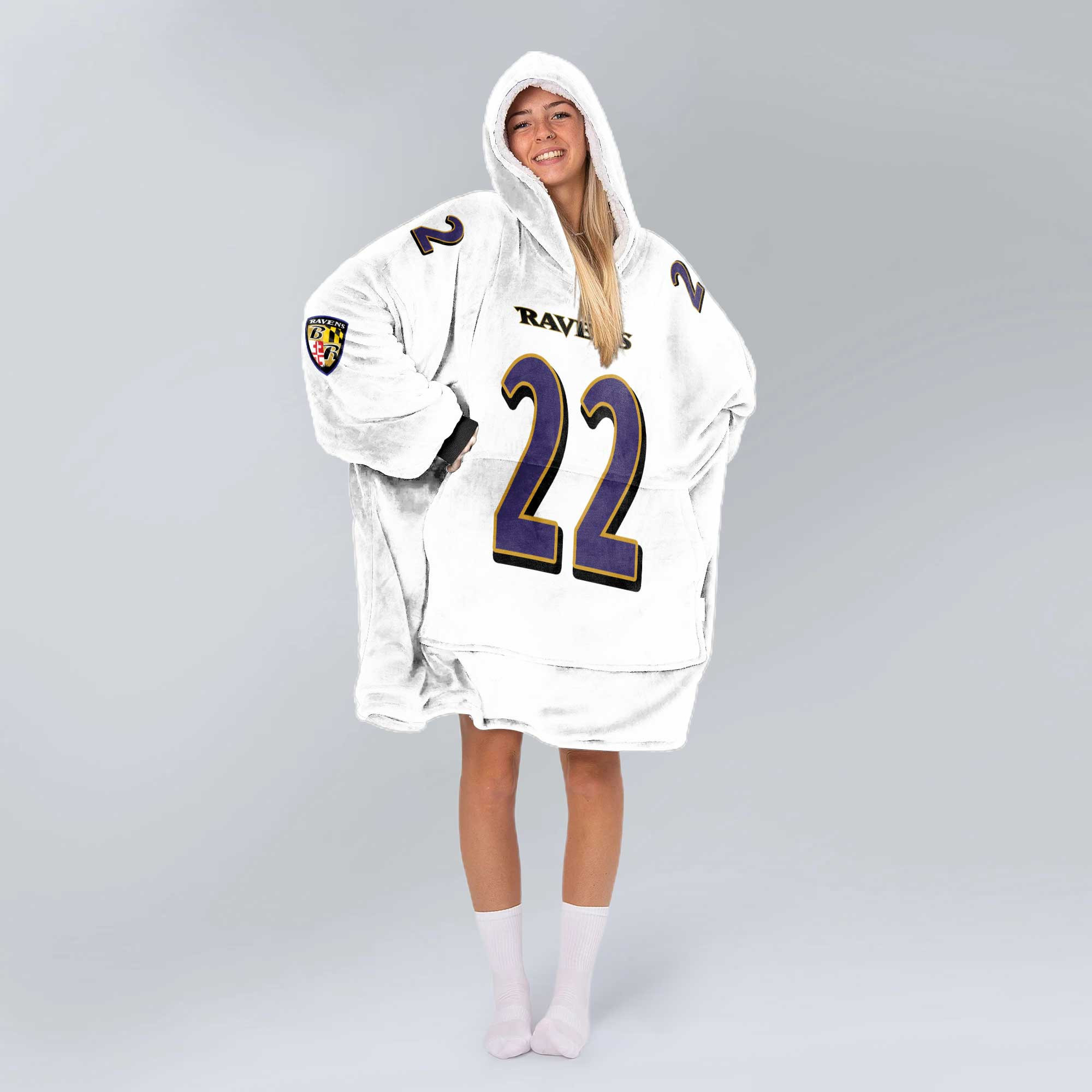 Adult 22 Baltimore Football Unisex Blanket Hoodie