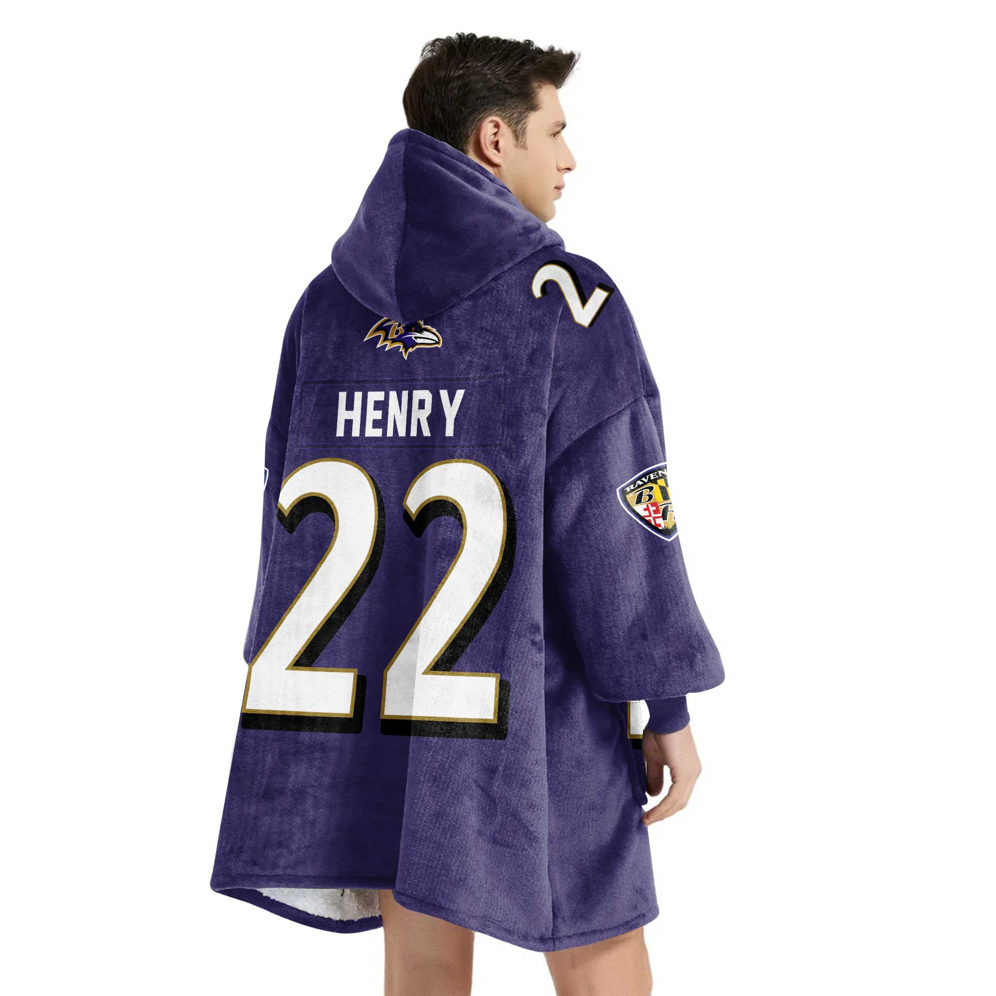 Adult 22 Baltimore Football Unisex Blanket Hoodie