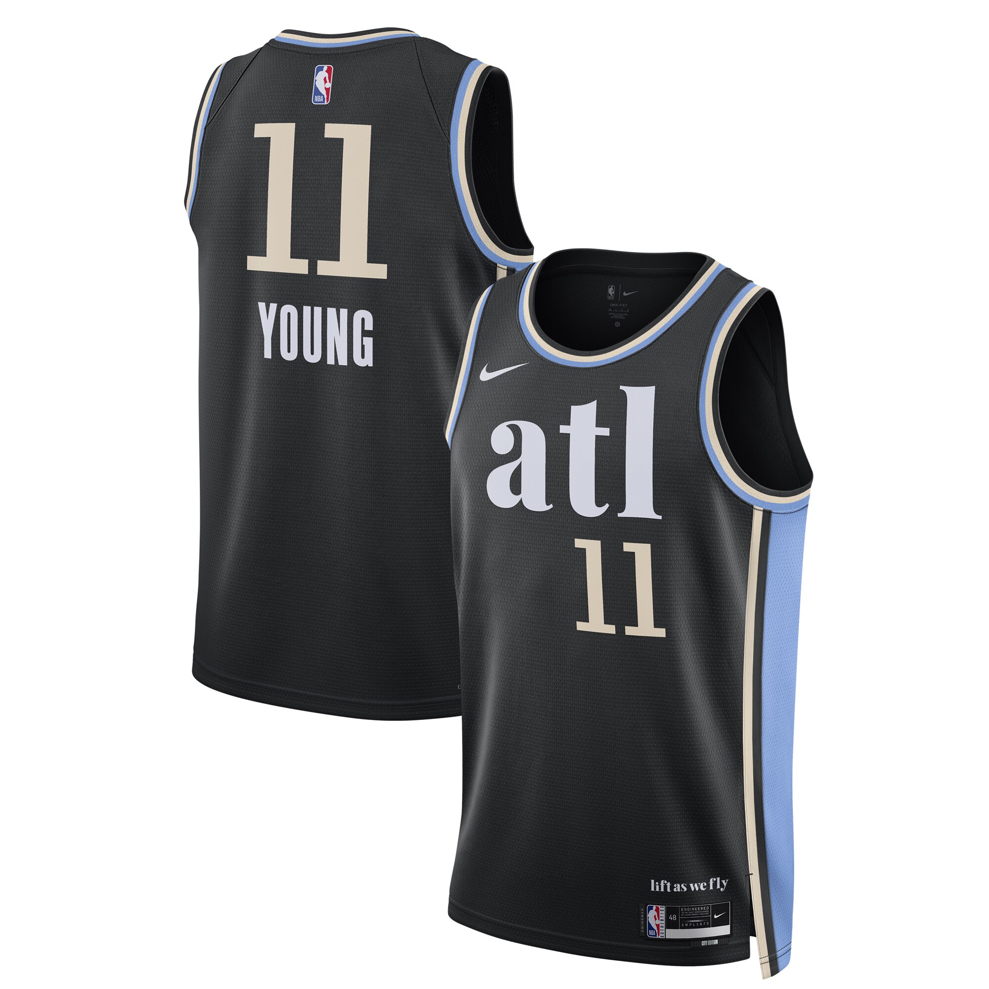 Unisex Atlanta Hawks Trae Young  Black 2023/24 Swingman Jersey - City Edition