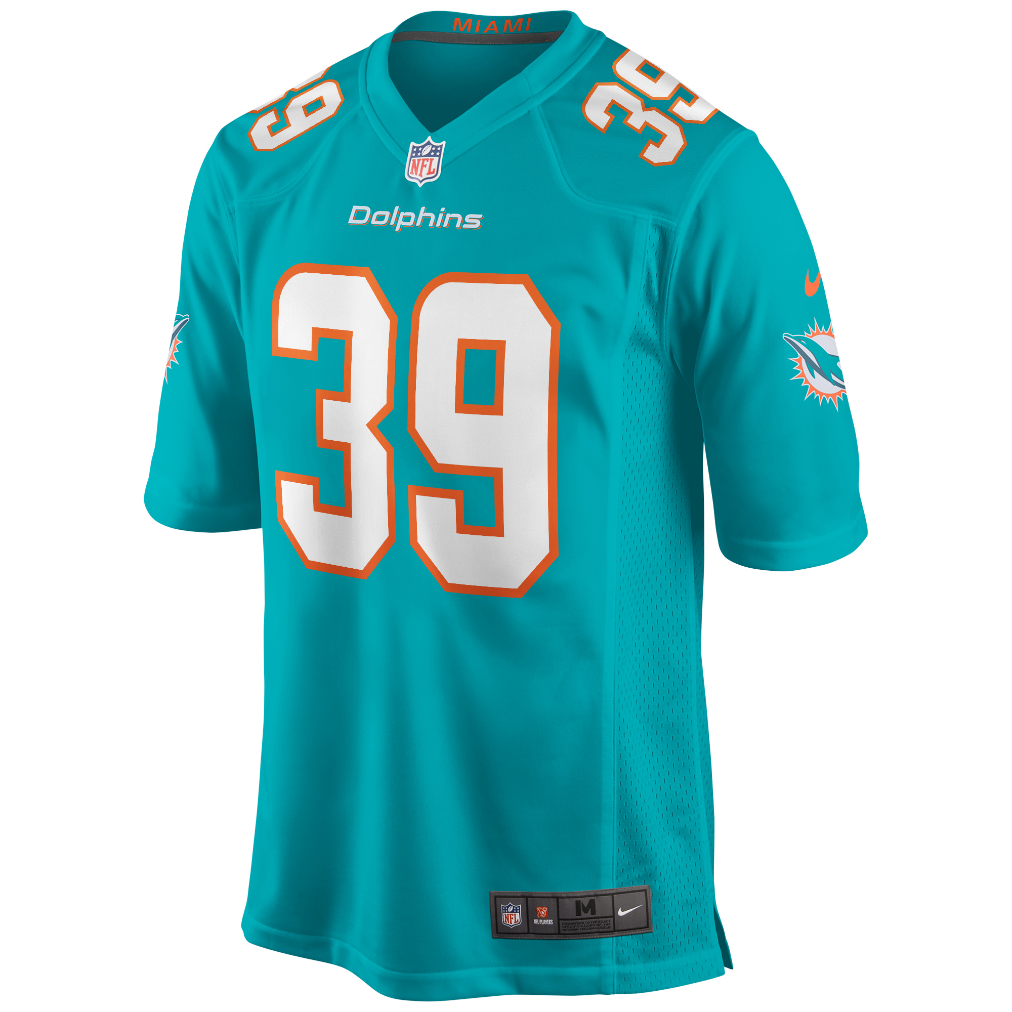 Larry Csonka Miami Dolphins Game Retired Player Jersey - Aqua