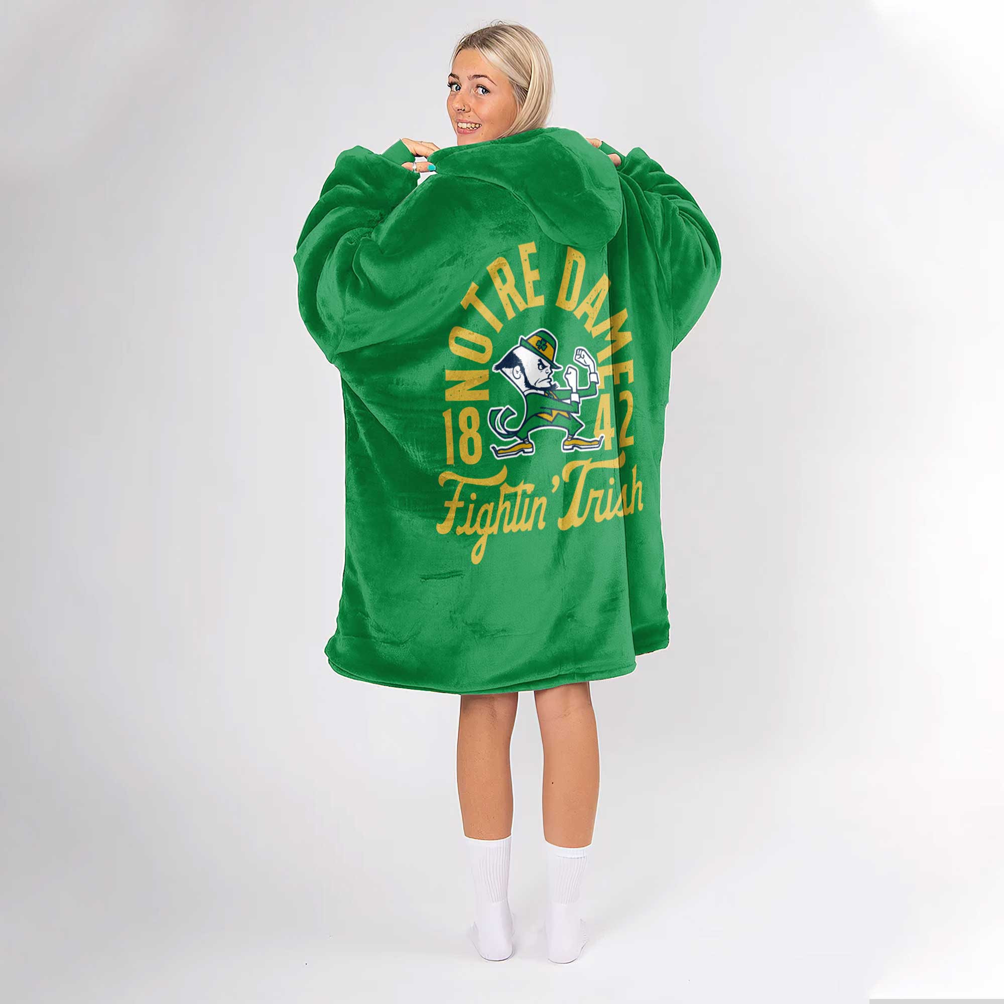 Adult Notre Dame Football Unisex Blanket Hoodie