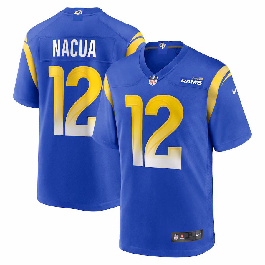 Men's Puka Nacua #12 Royal Los Angeles Rams Game Player Jersey
