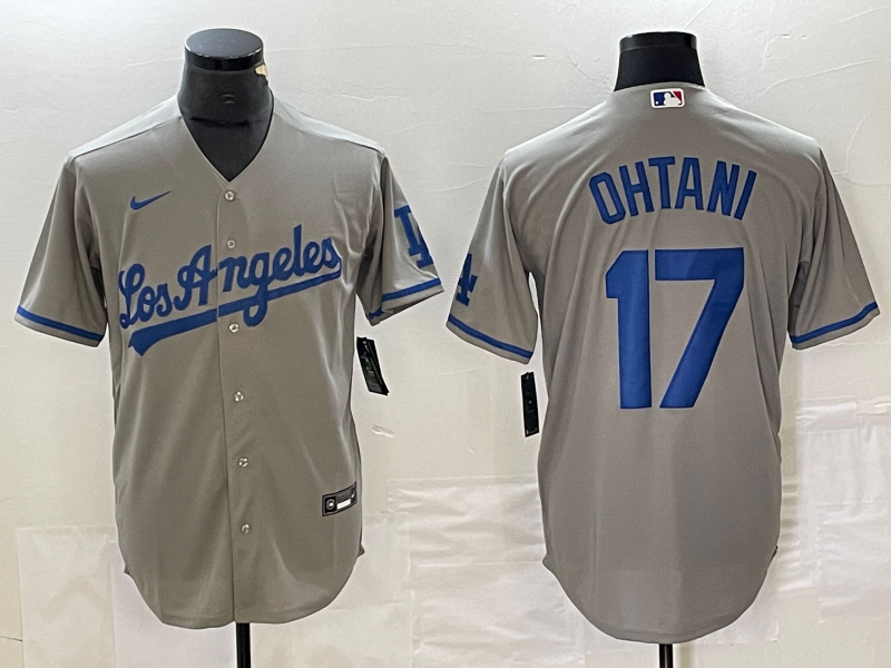 Men's Los Angeles Dodgers #17  Grey Shohei Ohtani Jersey