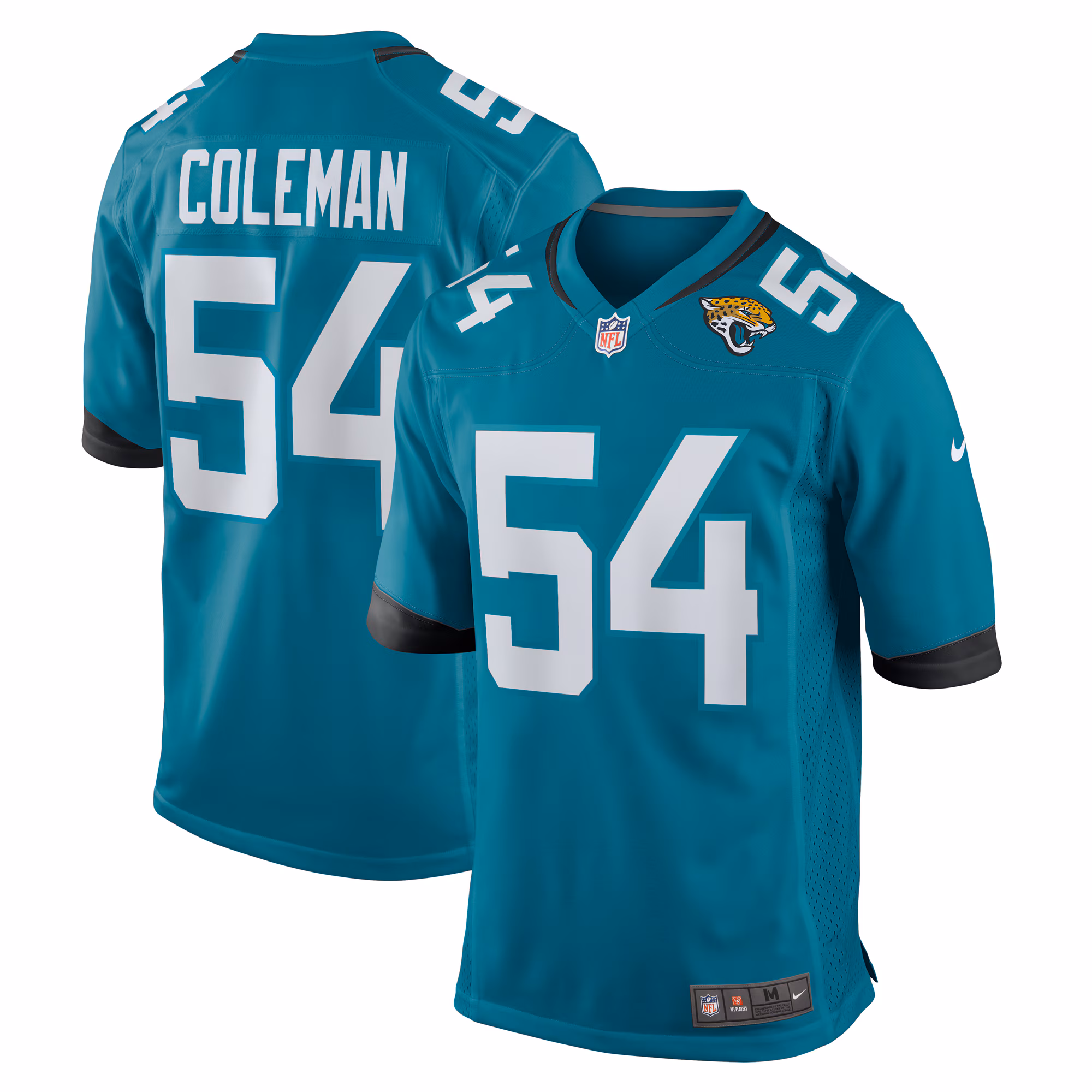 DJ Coleman Jacksonville Jaguars  Game Jersey -  Teal