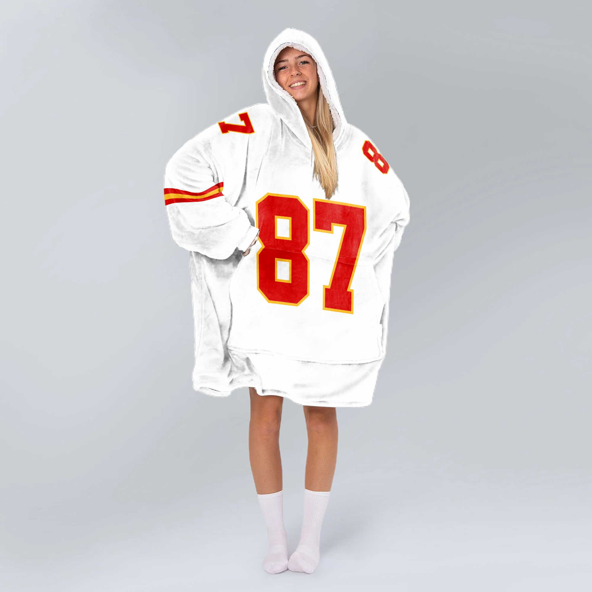 Adult T.K 87 Kansas City Football Unisex Blanket Hoodie