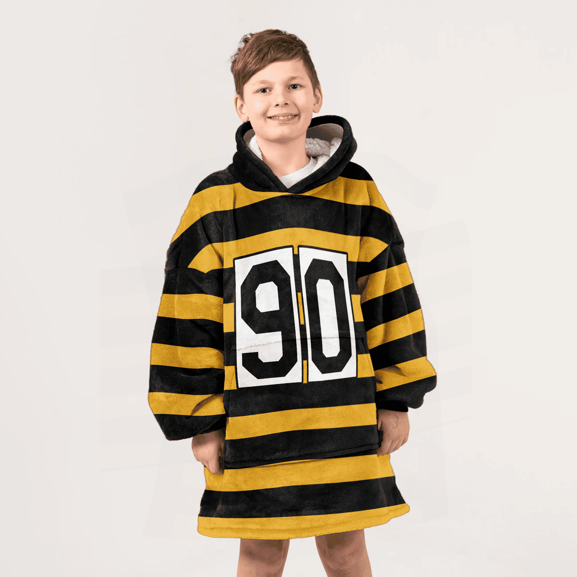 Adult 90 Pittsburgh Football Throwback Unisex Blanket Hoodie