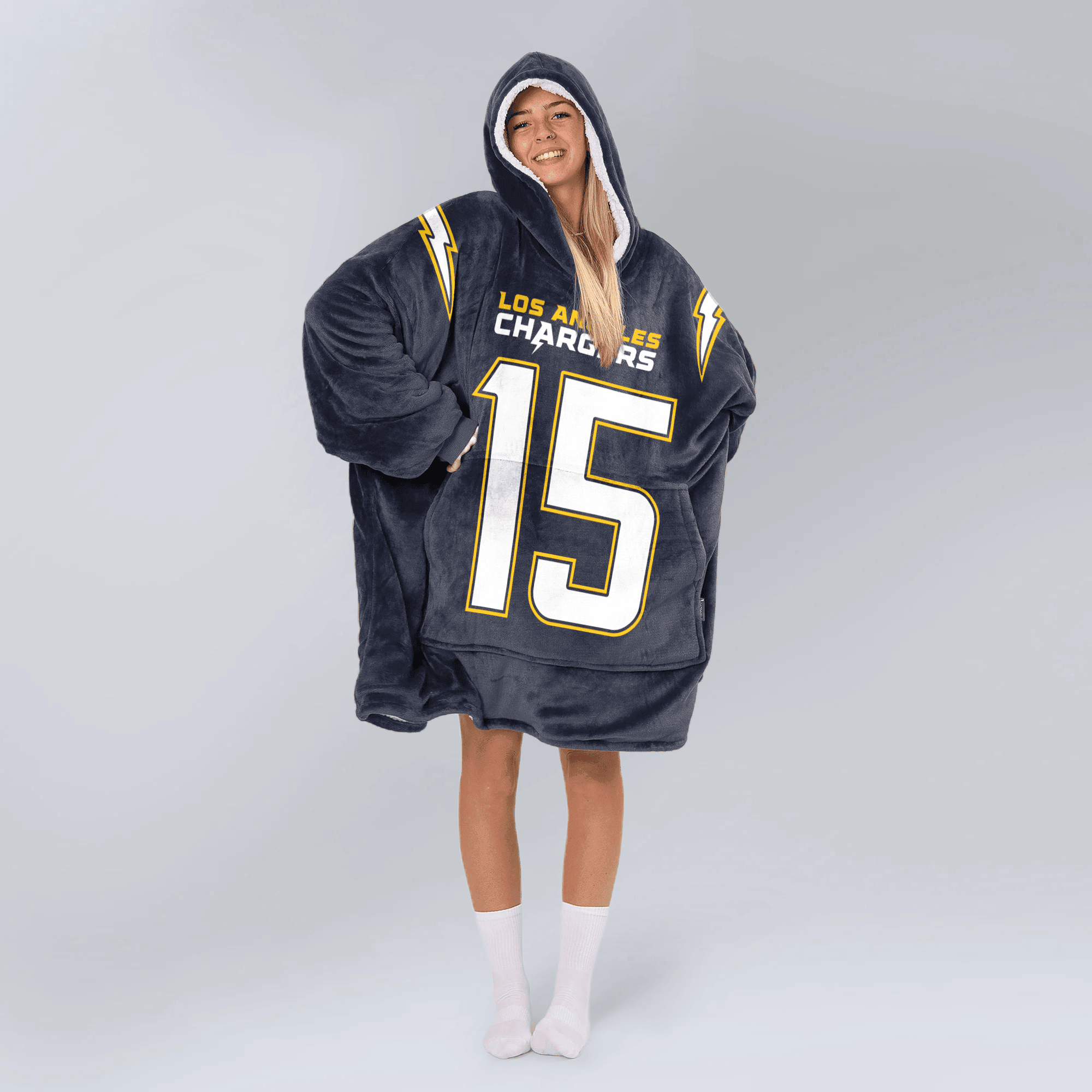 Adult 15 Los Angeles C Football Unisex Blanket Hoodie
