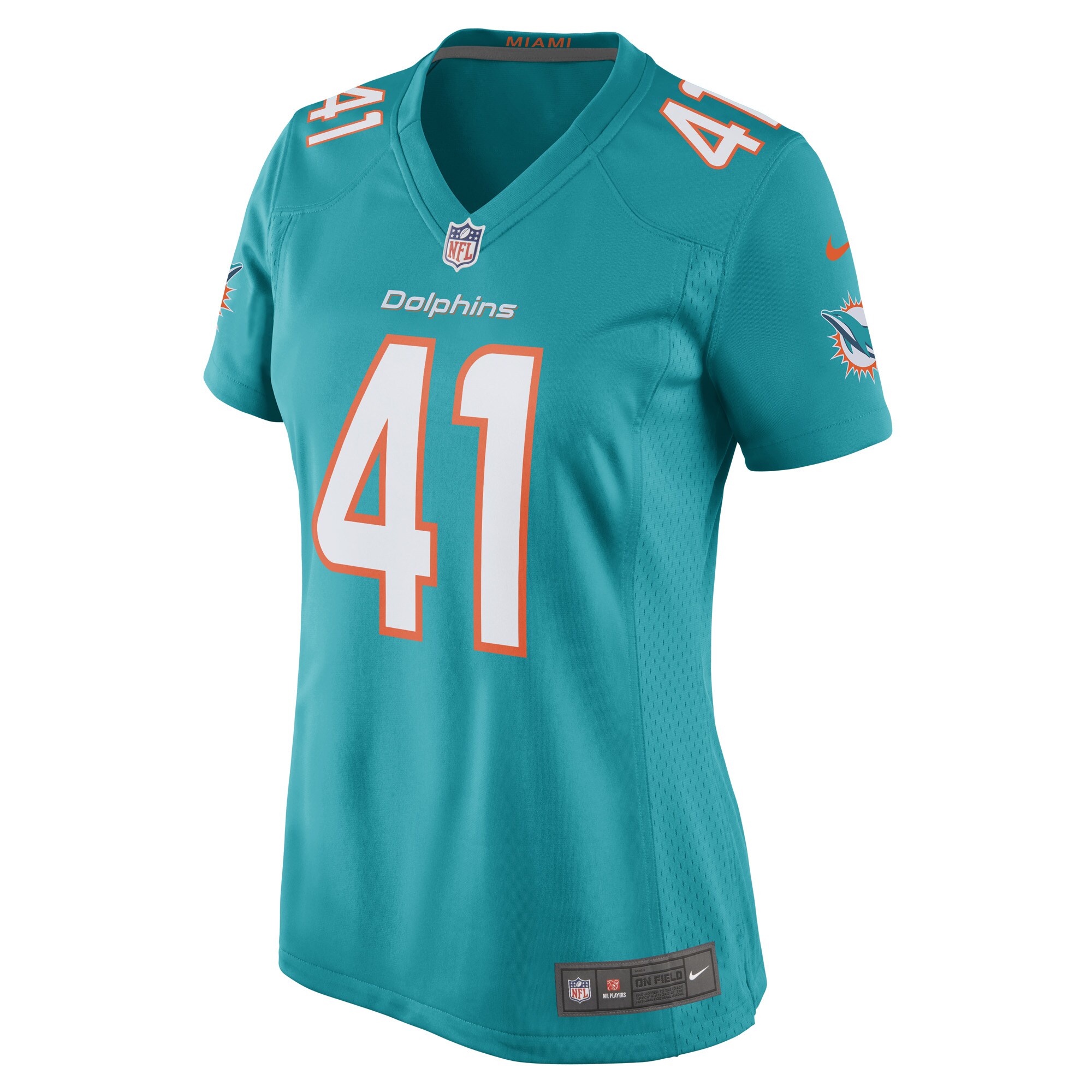 Channing Tindall Miami Dolphins Women's Game Player Jersey - Aqua