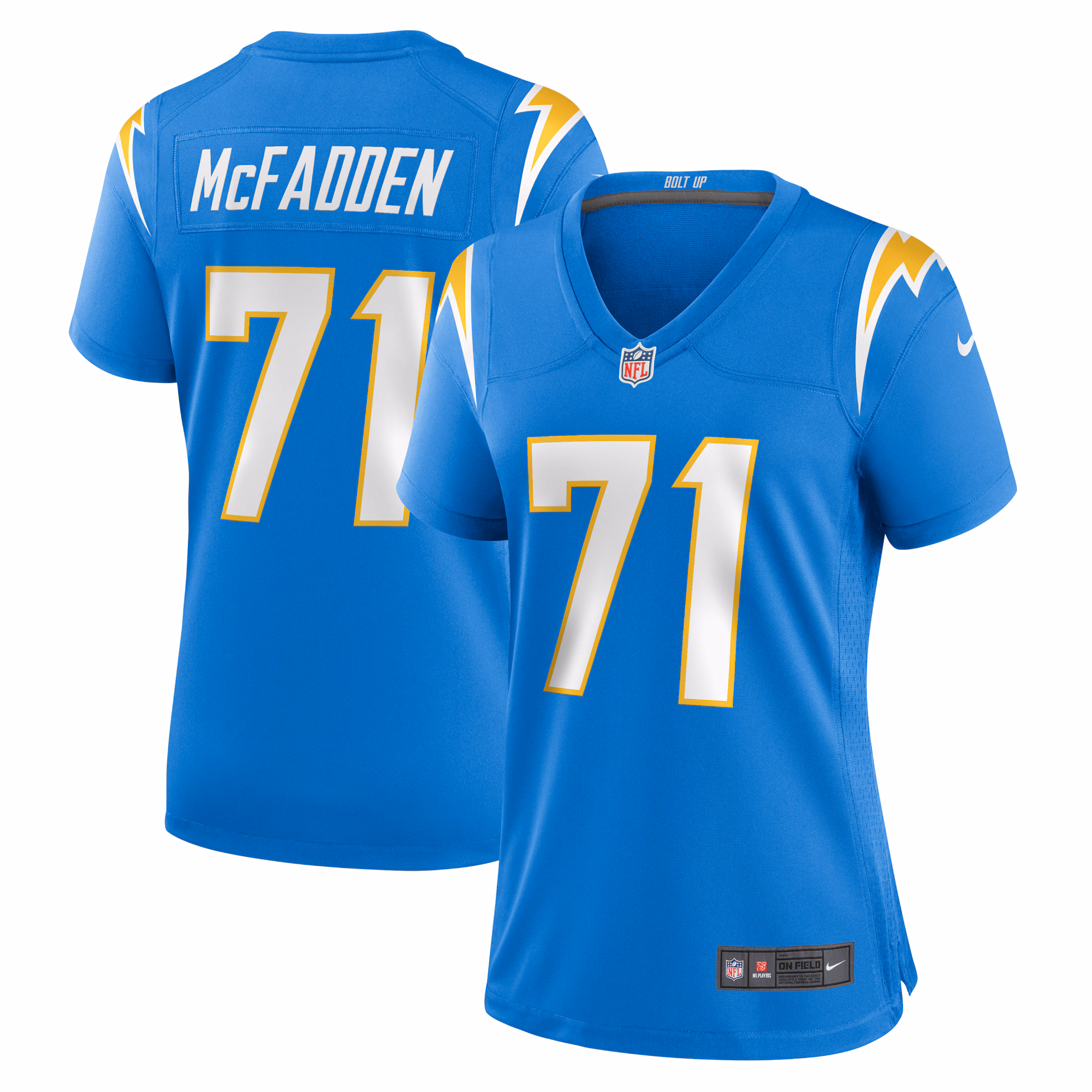 McFadden Los Angeles Chargers Women's Team Game Jersey - Powder Blue