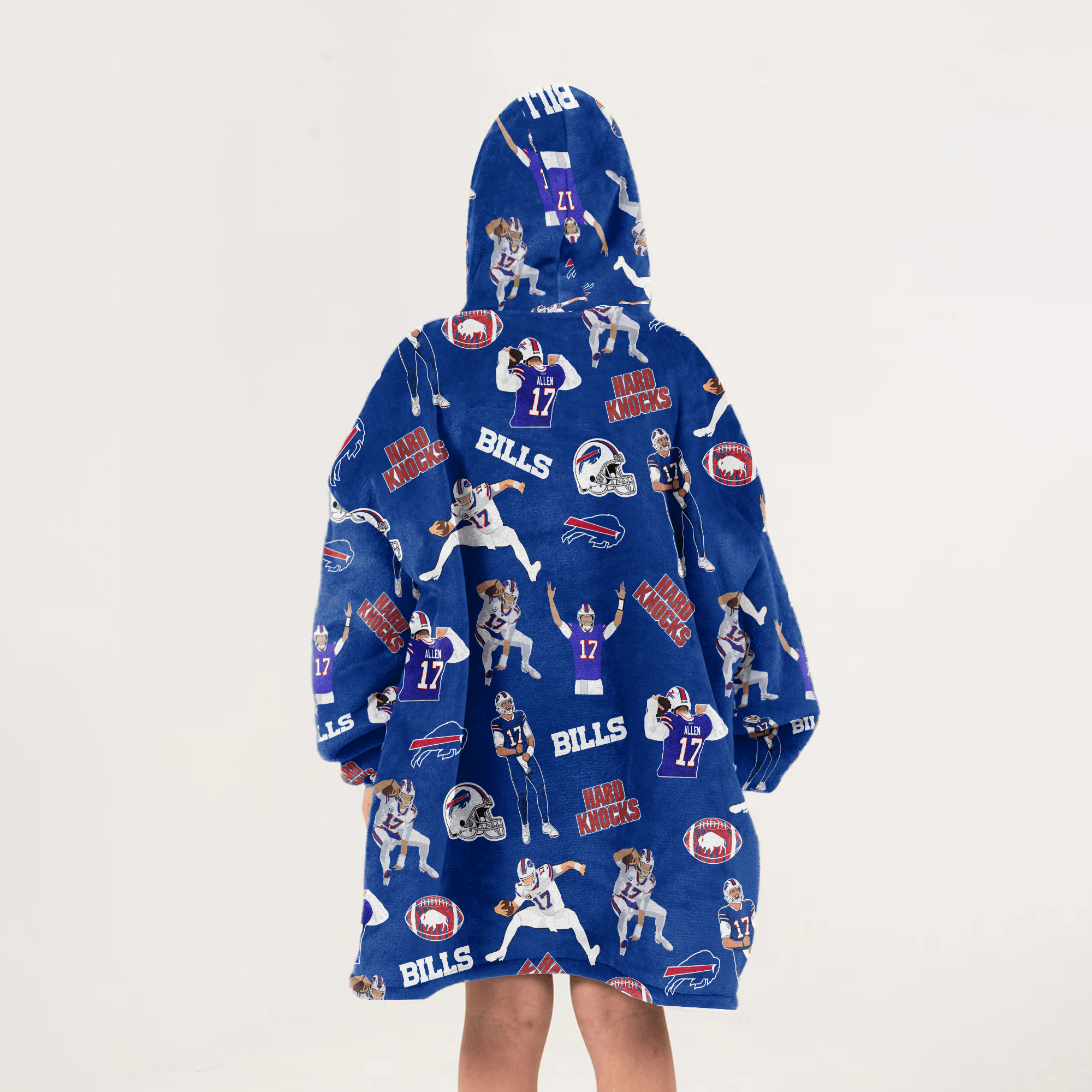 J.A 17 Buffalo Football Full Patterns Unisex Blanket Hoodie
