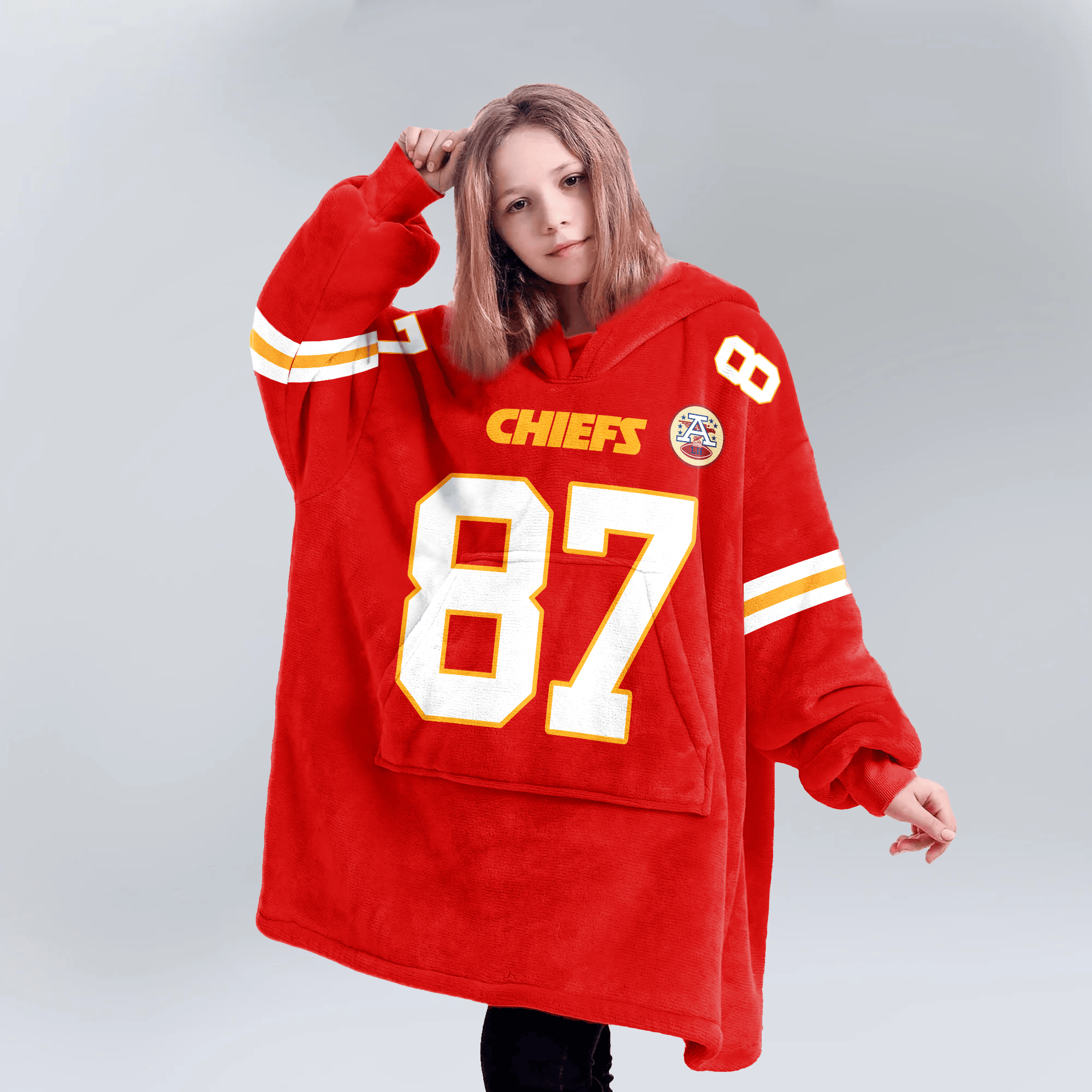 Kid T.K 87 Kansas City Football Unisex Blanket Hoodie