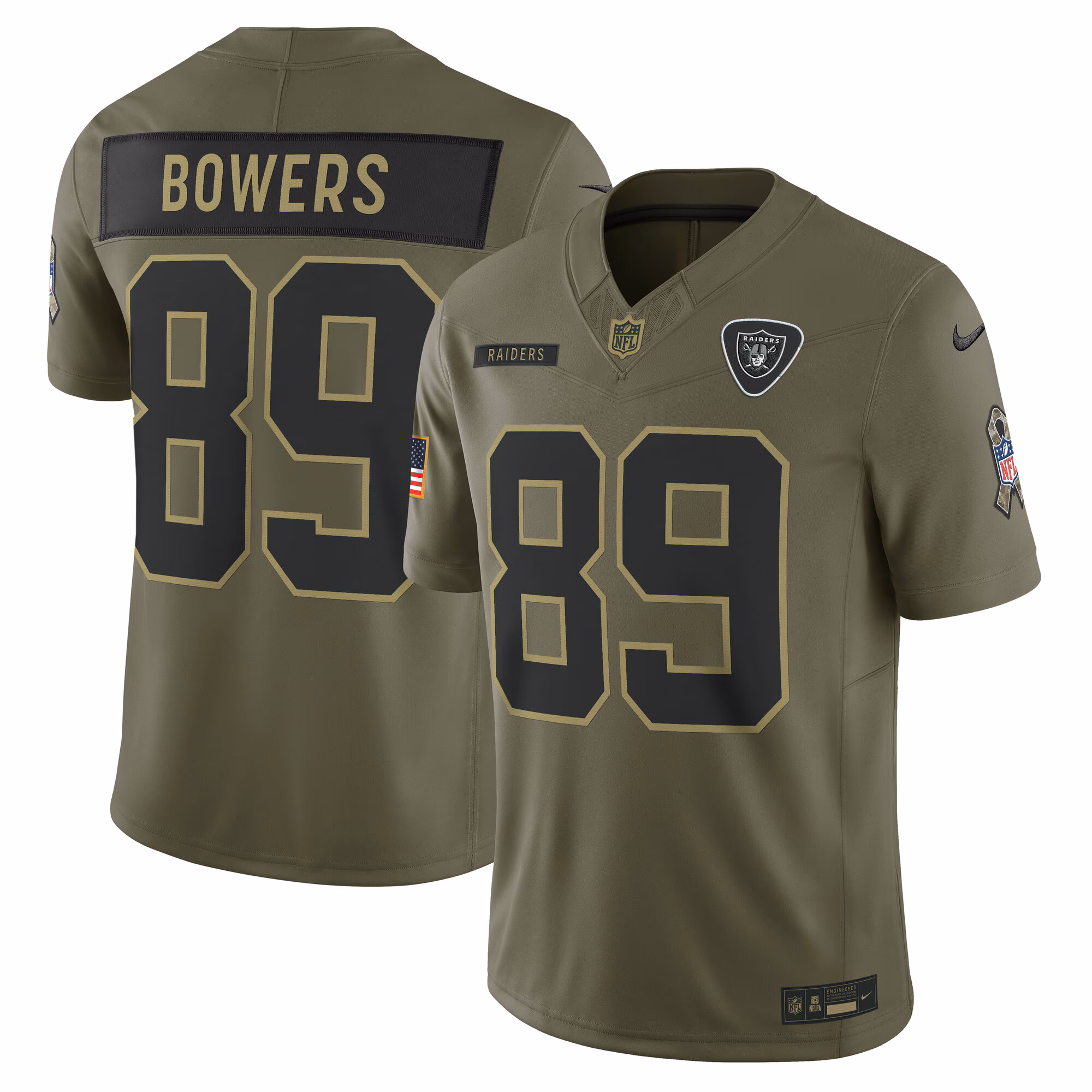 Men's Las Vegas Raiders Brock Bowers Olive 2025 Salute to Service Limited Jersey