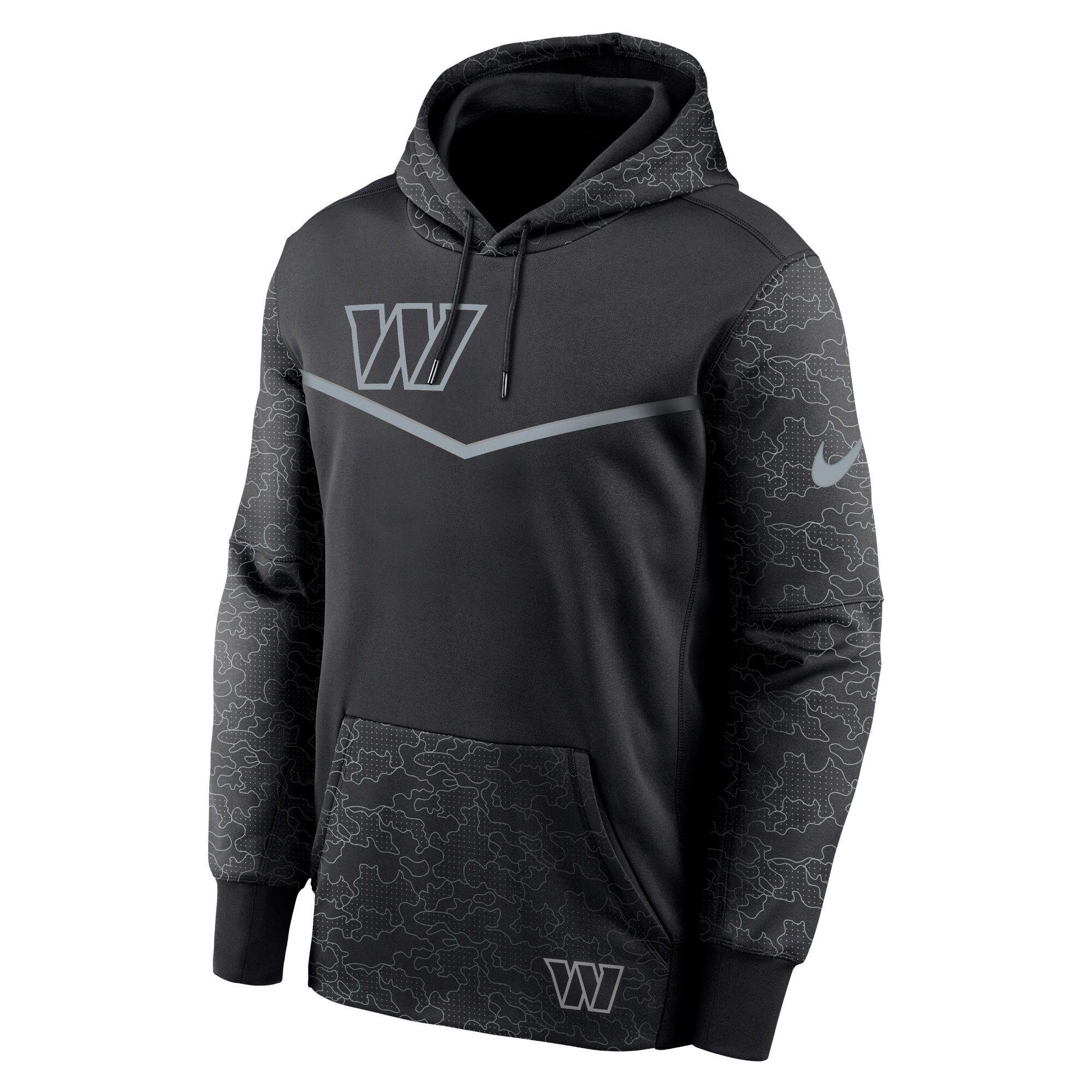 Washington Commanders RFLCTV Chevron Pullover Hoodie - Black